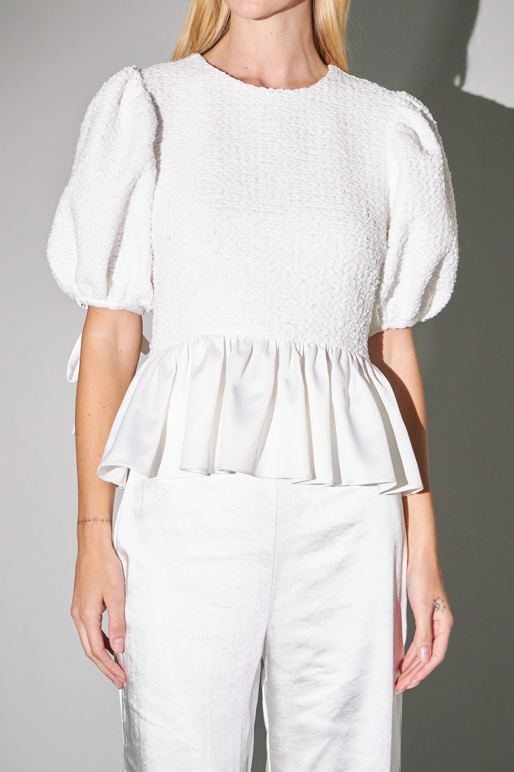 Textured Peplum Top