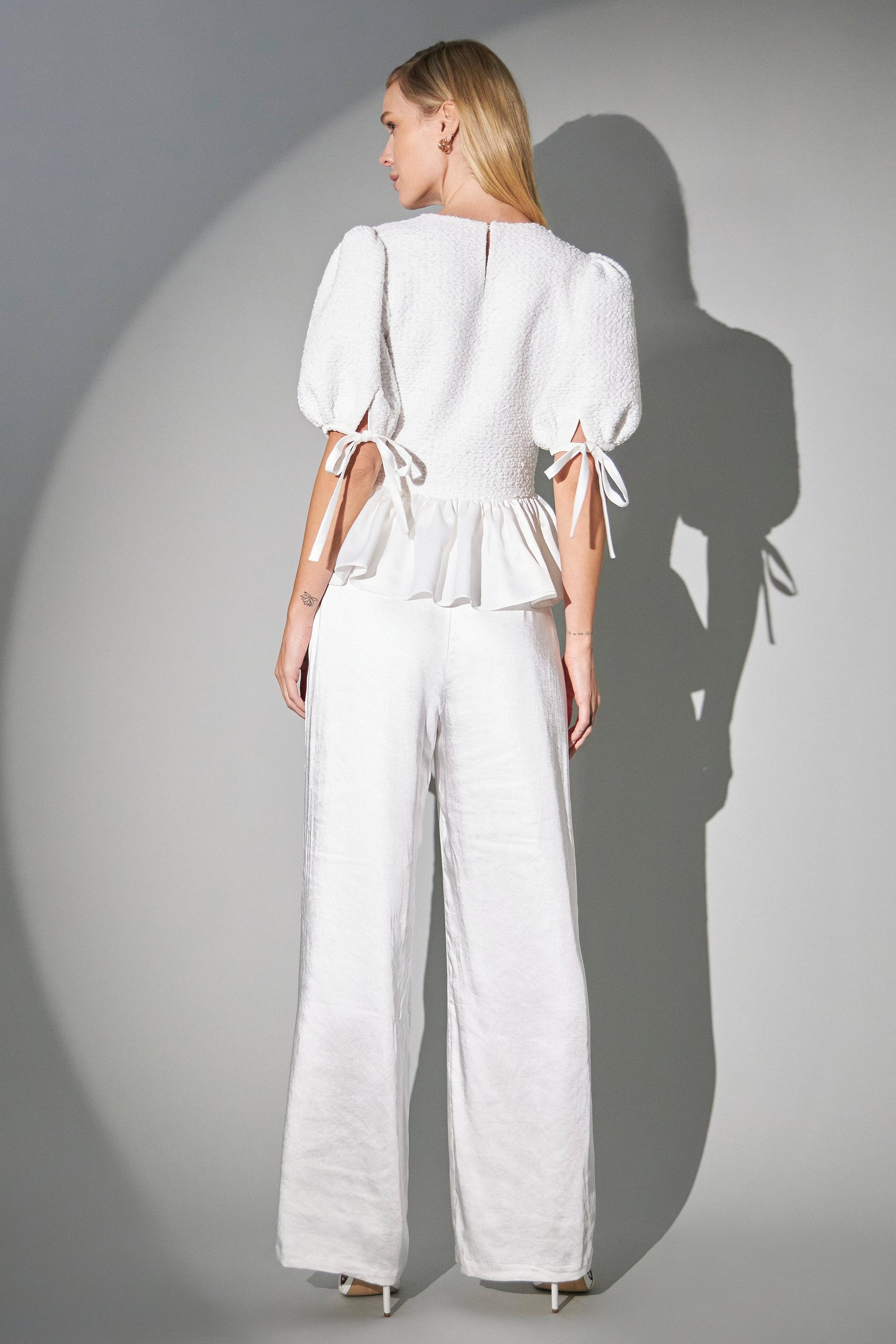 ENGLISH FACTORY - Textured Peplum Top - TOPS available at Objectrare
