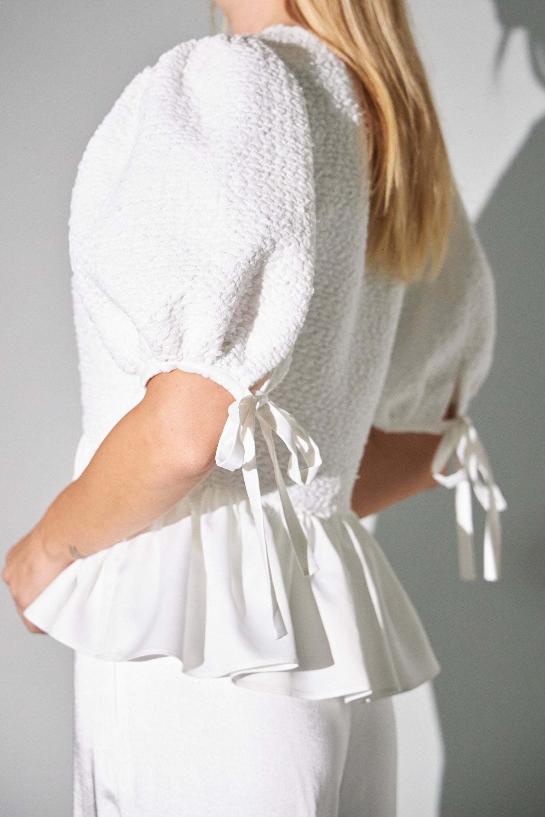 ENGLISH FACTORY - Textured Peplum Top - TOPS available at Objectrare