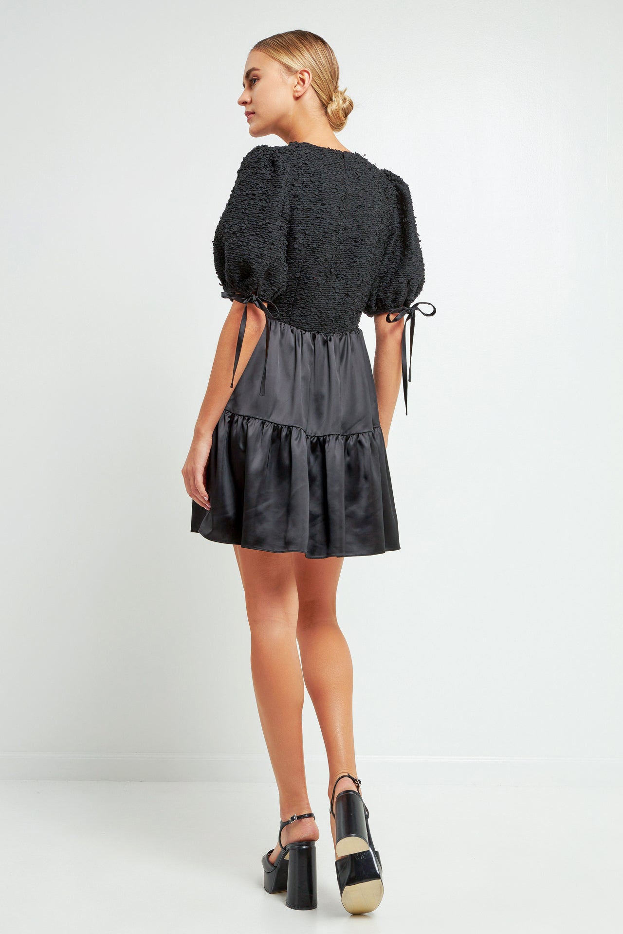 ENGLISH FACTORY - Puff Sleeve Tweed Mini Dress - DRESSES available at Objectrare