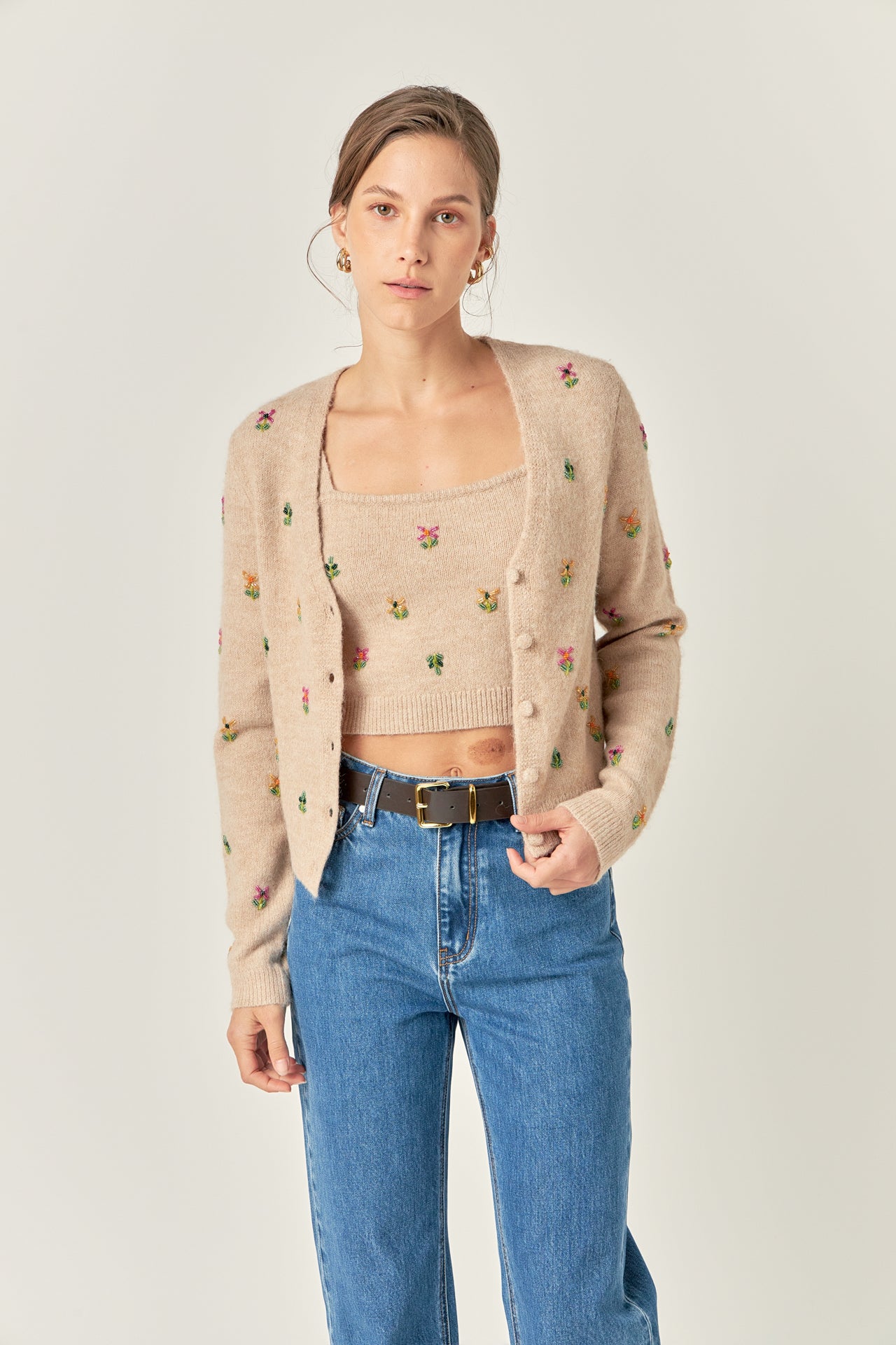 ENGLISH FACTORY - Beaded Detail Knit Cardigan - CARDIGANS available at Objectrare