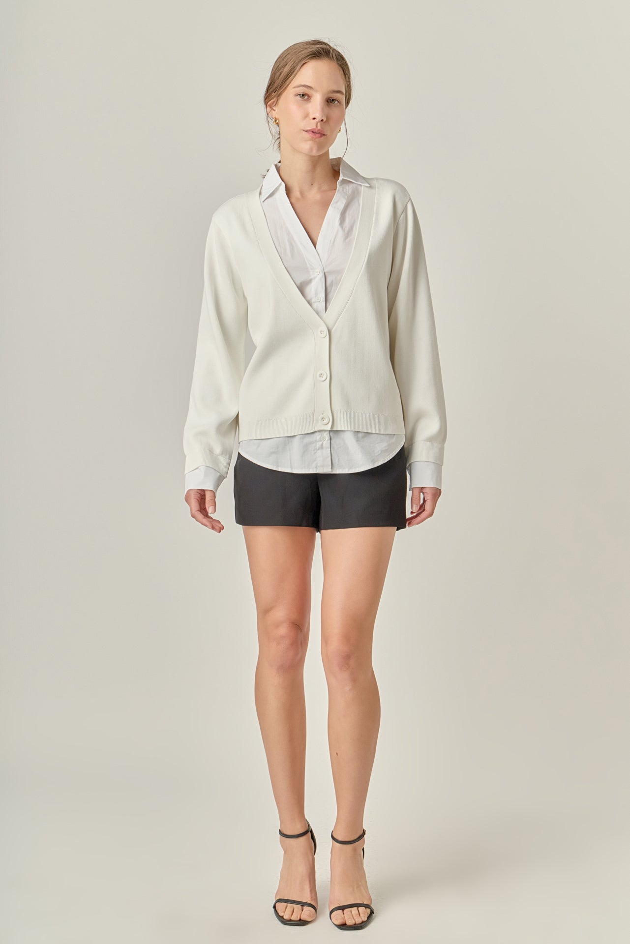 ENGLISH FACTORY - Mixed Media Knit Cardigan - SWEATERS & KNITS available at Objectrare