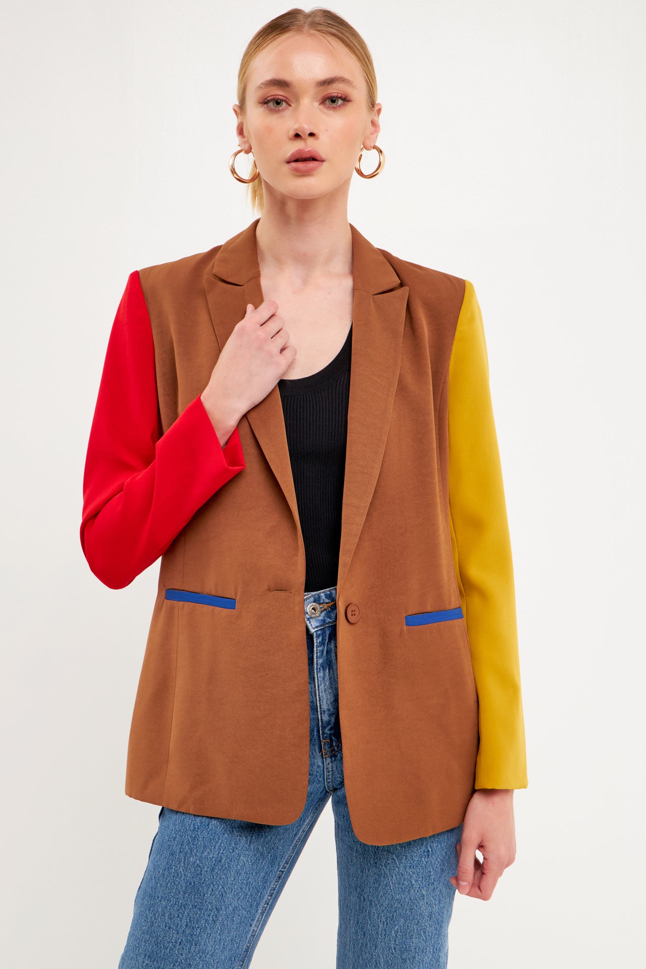 ENDLESS ROSE - Multi Colorblock Blazer - BLAZERS available at Objectrare