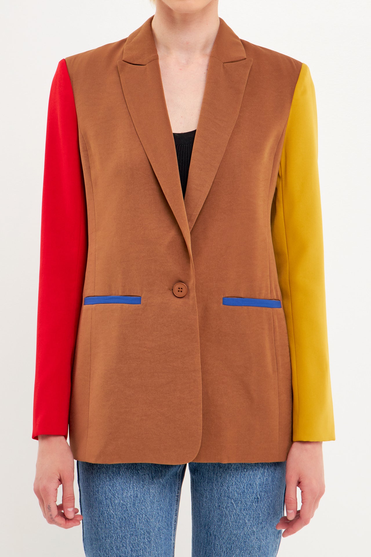 ENDLESS ROSE - Multi Colorblock Blazer - BLAZERS available at Objectrare