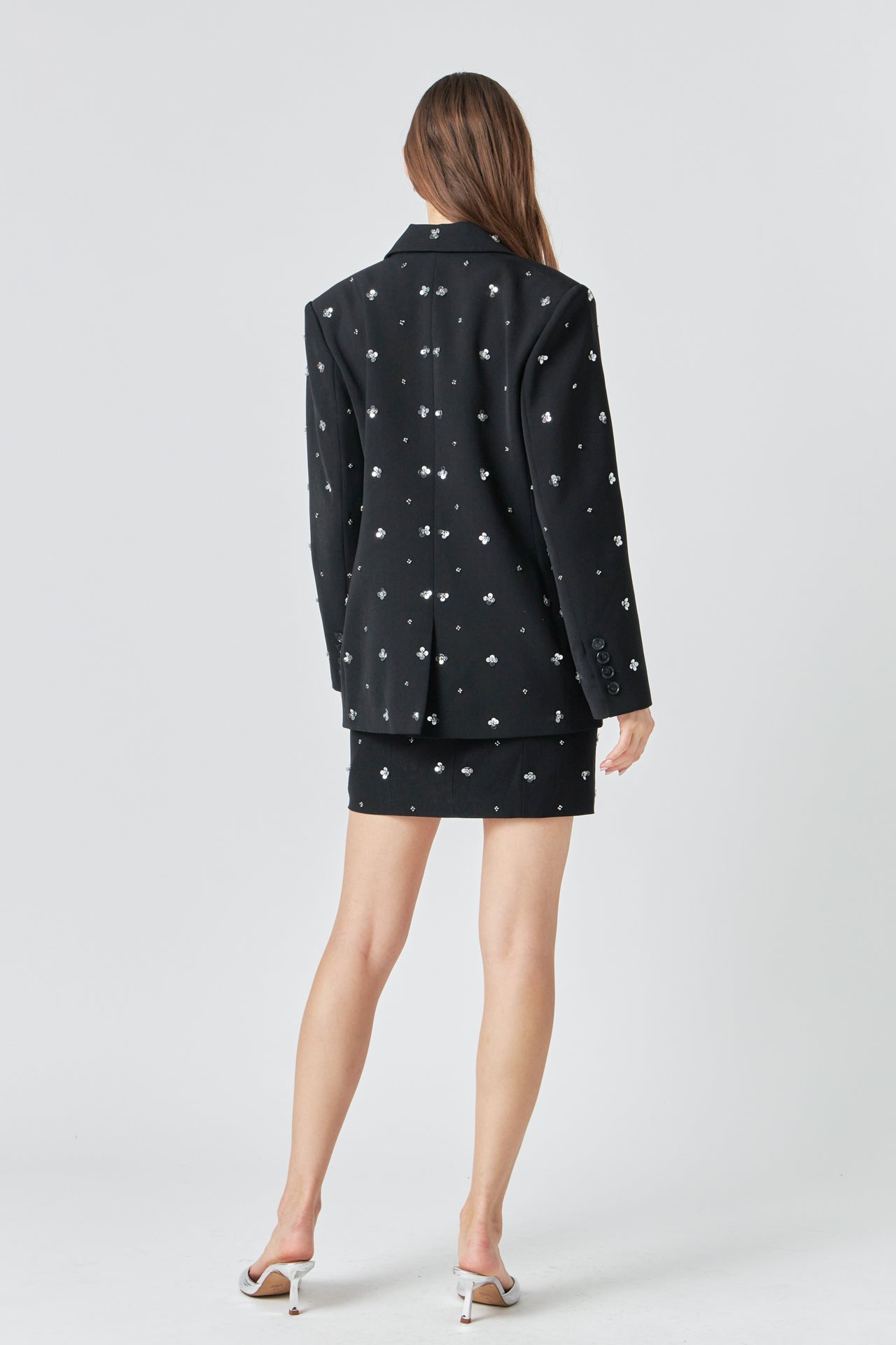 ENDLESS ROSE - Premium Sequins Floral Embroidery Blazer - BLAZERS available at Objectrare