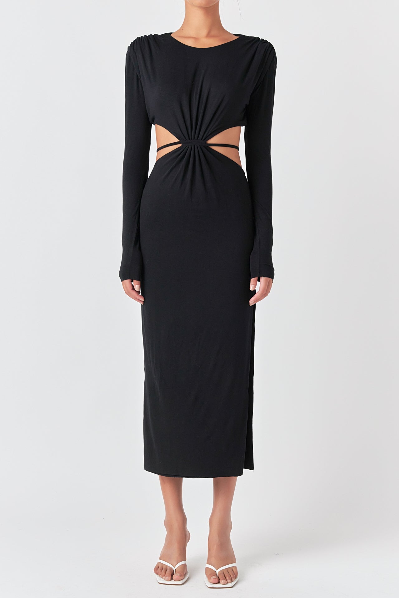 GREY LAB - Long Sleeve Open-Back Maxi Dress - DRESSES available at Objectrare