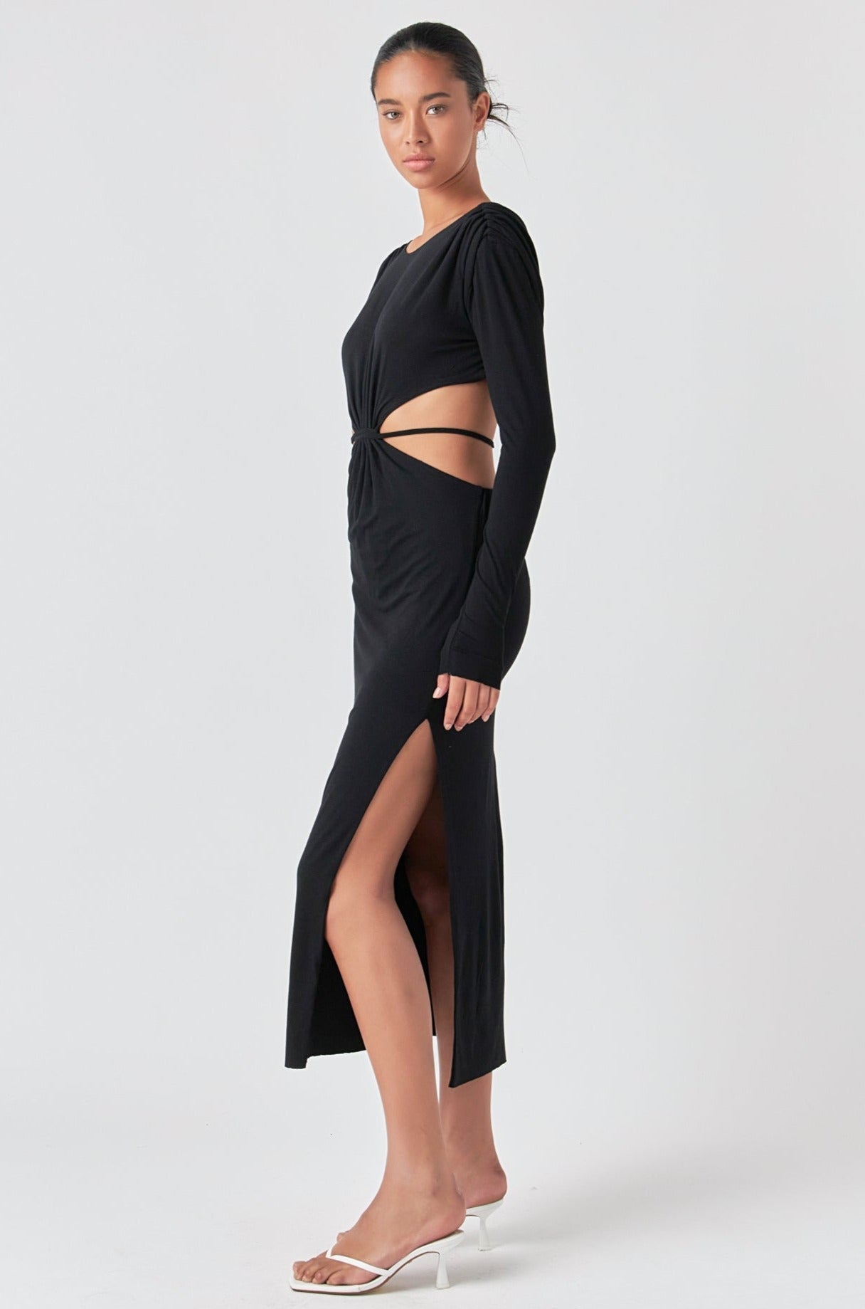 GREY LAB - Long Sleeve Open-Back Maxi Dress - DRESSES available at Objectrare
