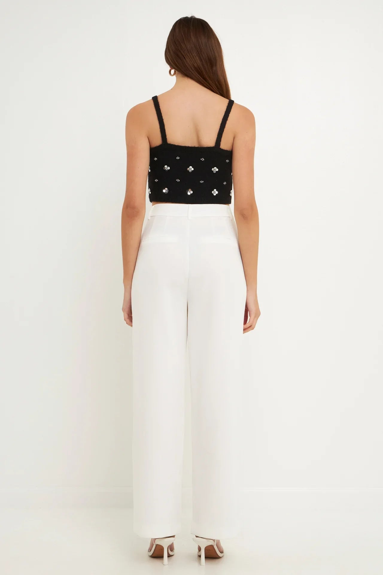 ENDLESS ROSE - Sequin Embellished Knit Crop Top - TOPS available at Objectrare