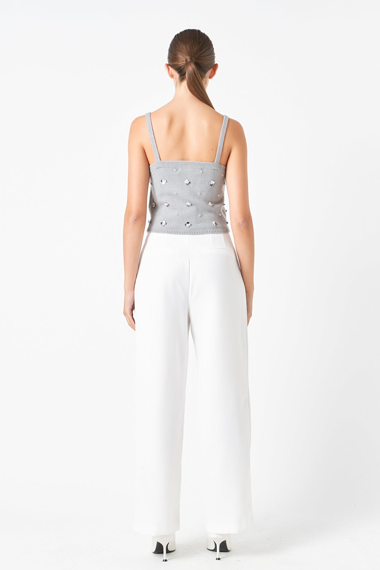 ENDLESS ROSE - Sequin Embellished Knit Crop Top - TOPS available at Objectrare