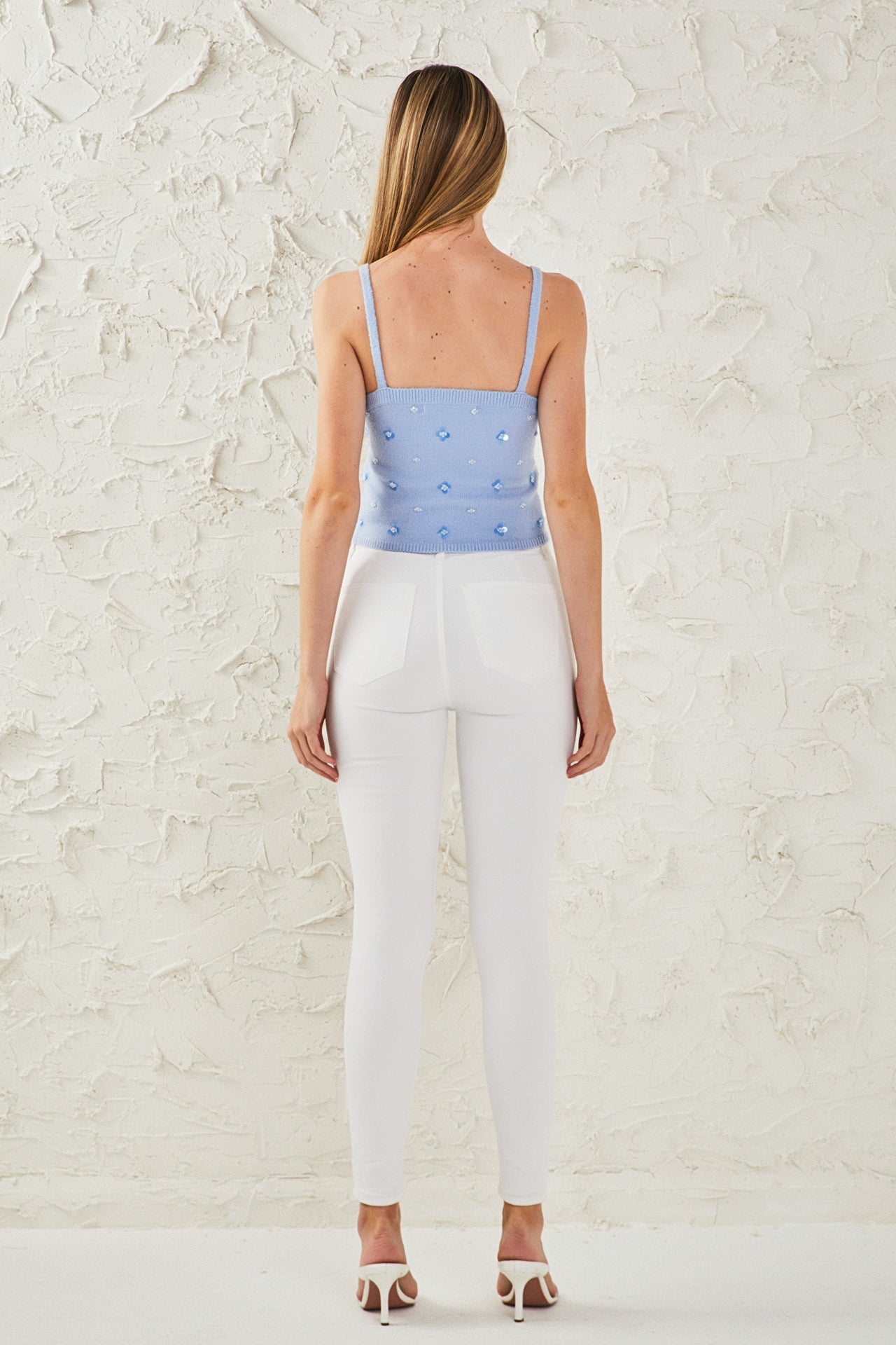 ENDLESS ROSE - Sequin Embellished Knit Crop Top - TOPS available at Objectrare
