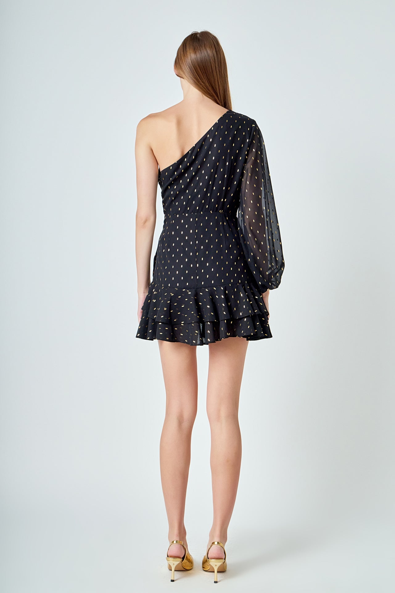 ENDLESS ROSE - One Shoulder Chiffon Mini Dress - DRESSES available at Objectrare