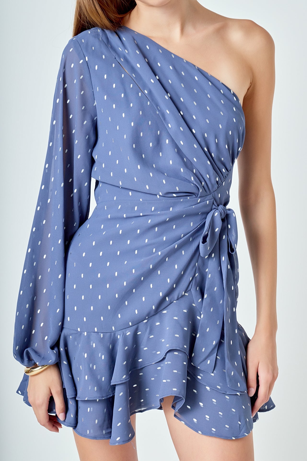 ENDLESS ROSE - One Shoulder Chiffon Mini Dress - DRESSES available at Objectrare