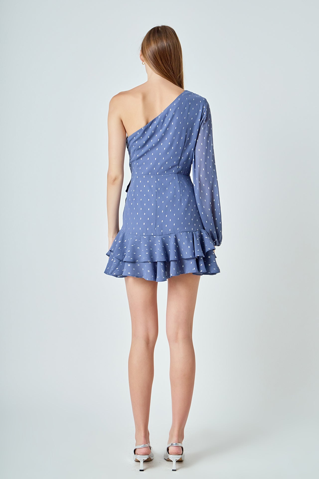 ENDLESS ROSE - One Shoulder Chiffon Mini Dress - DRESSES available at Objectrare