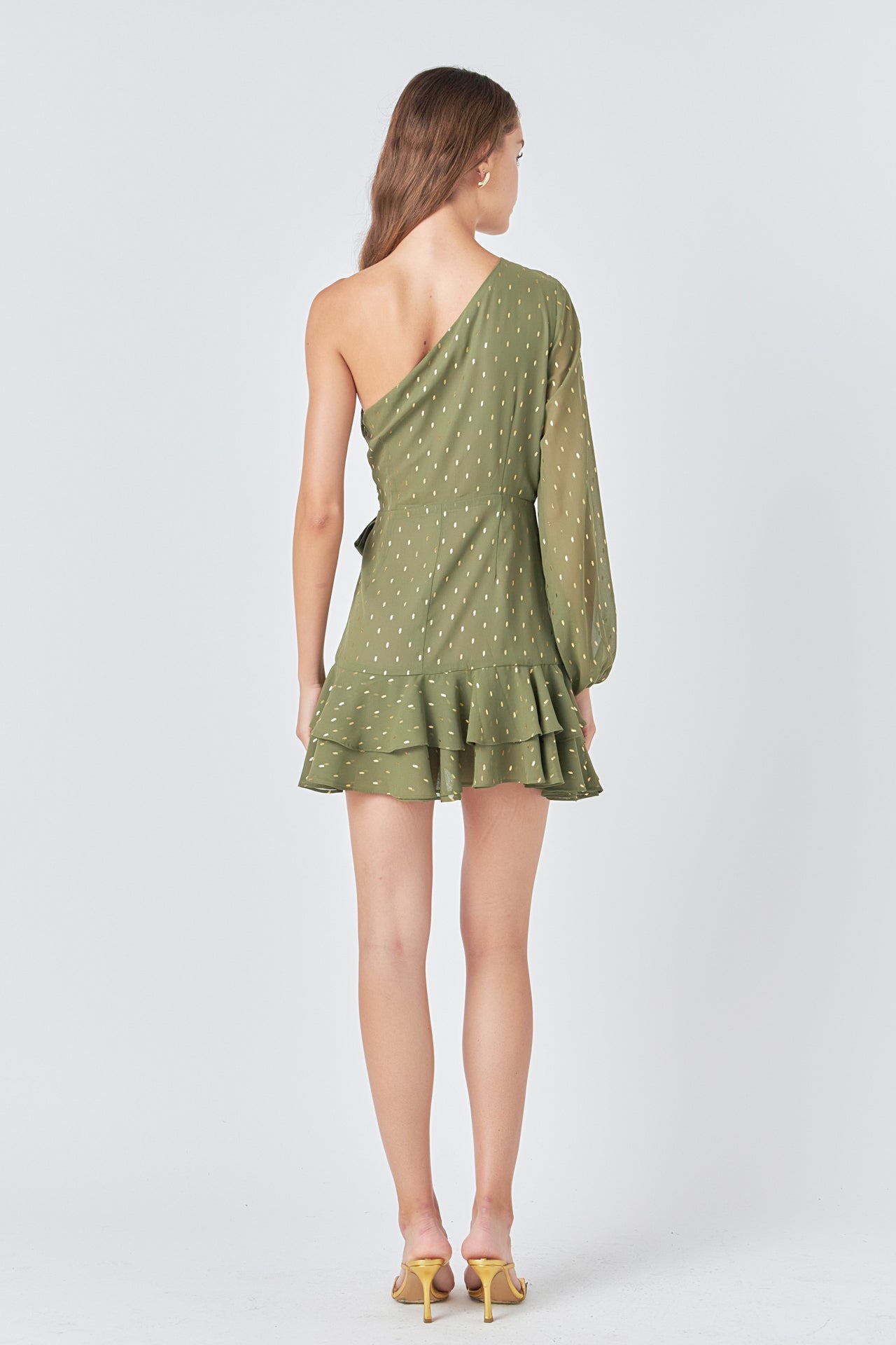 ENDLESS ROSE - One Shoulder Chiffon Mini Dress - DRESSES available at Objectrare