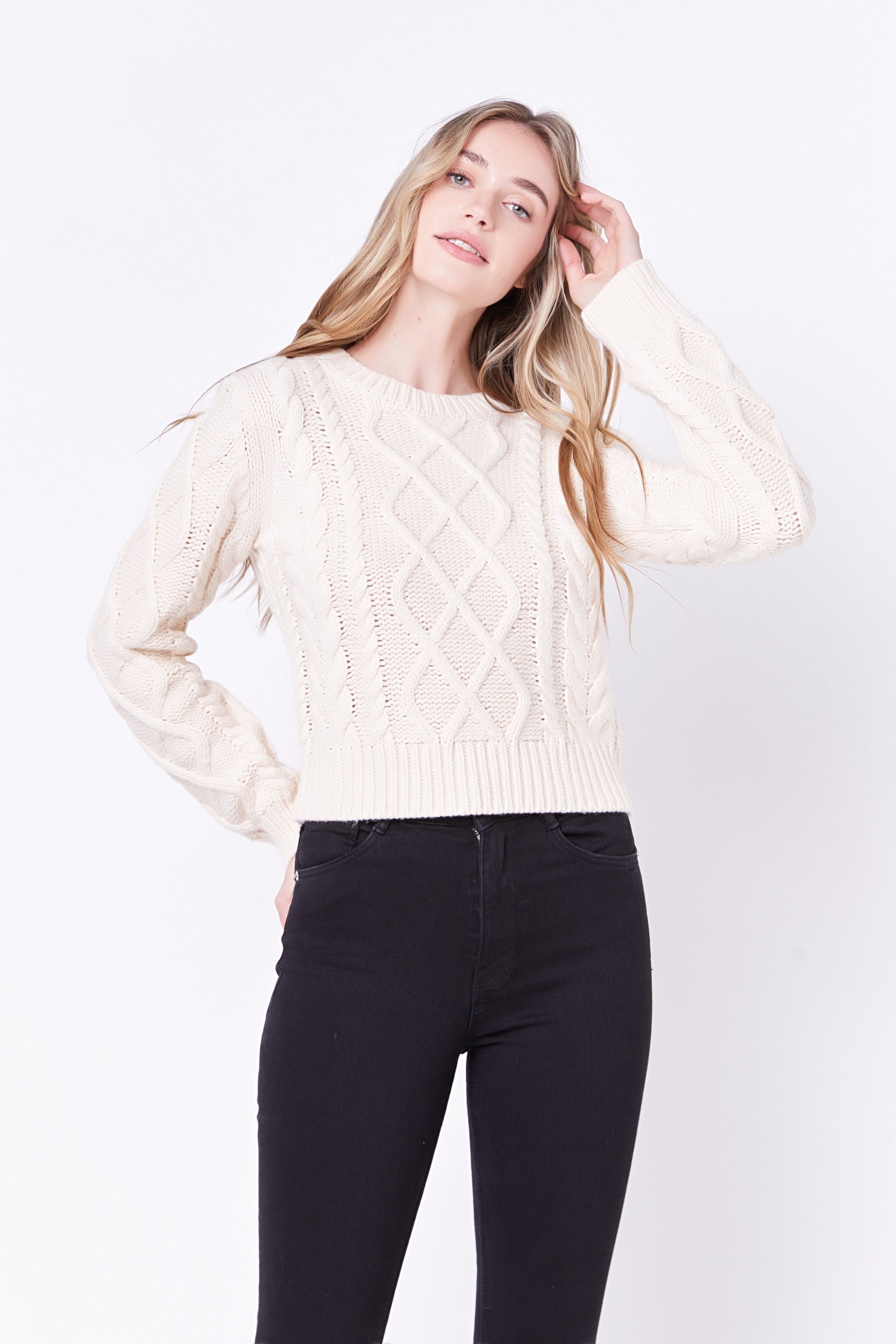 ENGLISH FACTORY - Cable-Knit Sweater - SWEATERS & KNITS available at Objectrare