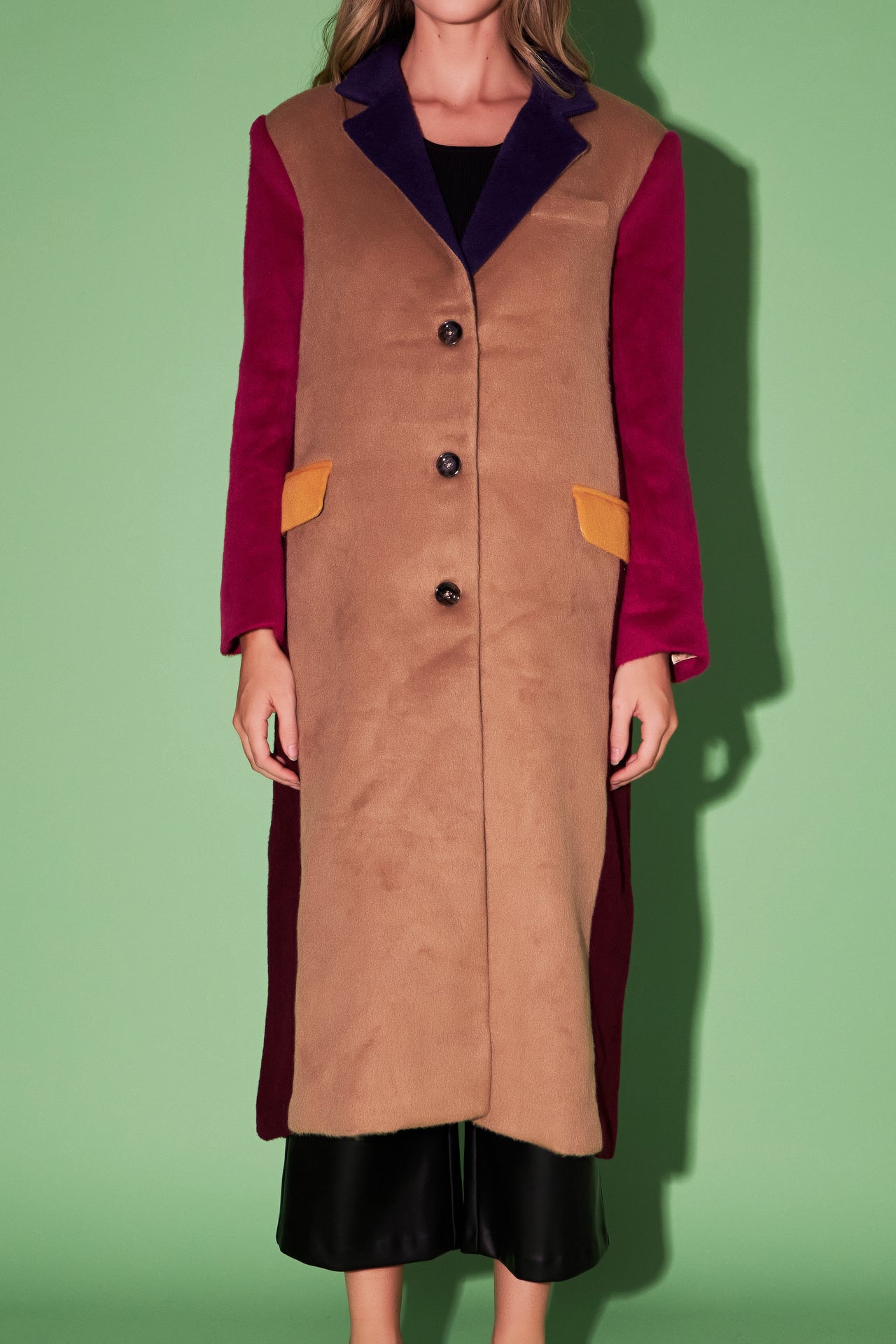 ENGLISH FACTORY - Premium Oversize Color block Coat - COATS available at Objectrare
