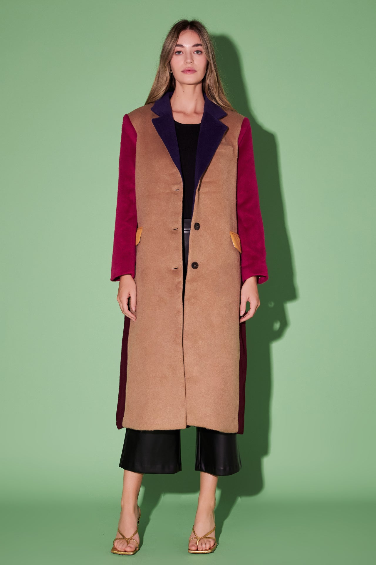 ENGLISH FACTORY - Premium Oversize Color block Coat - COATS available at Objectrare
