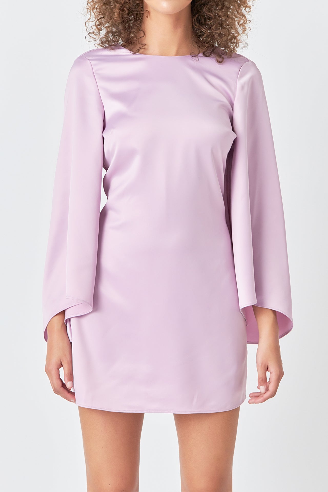 ENDLESS ROSE - Flare Detail Satin Mini Dress - DRESSES available at Objectrare