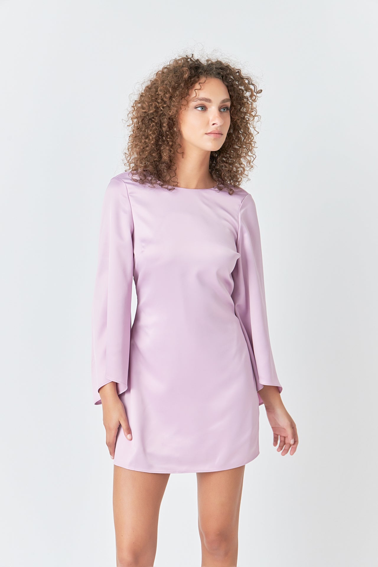ENDLESS ROSE - Flare Detail Satin Mini Dress - DRESSES available at Objectrare