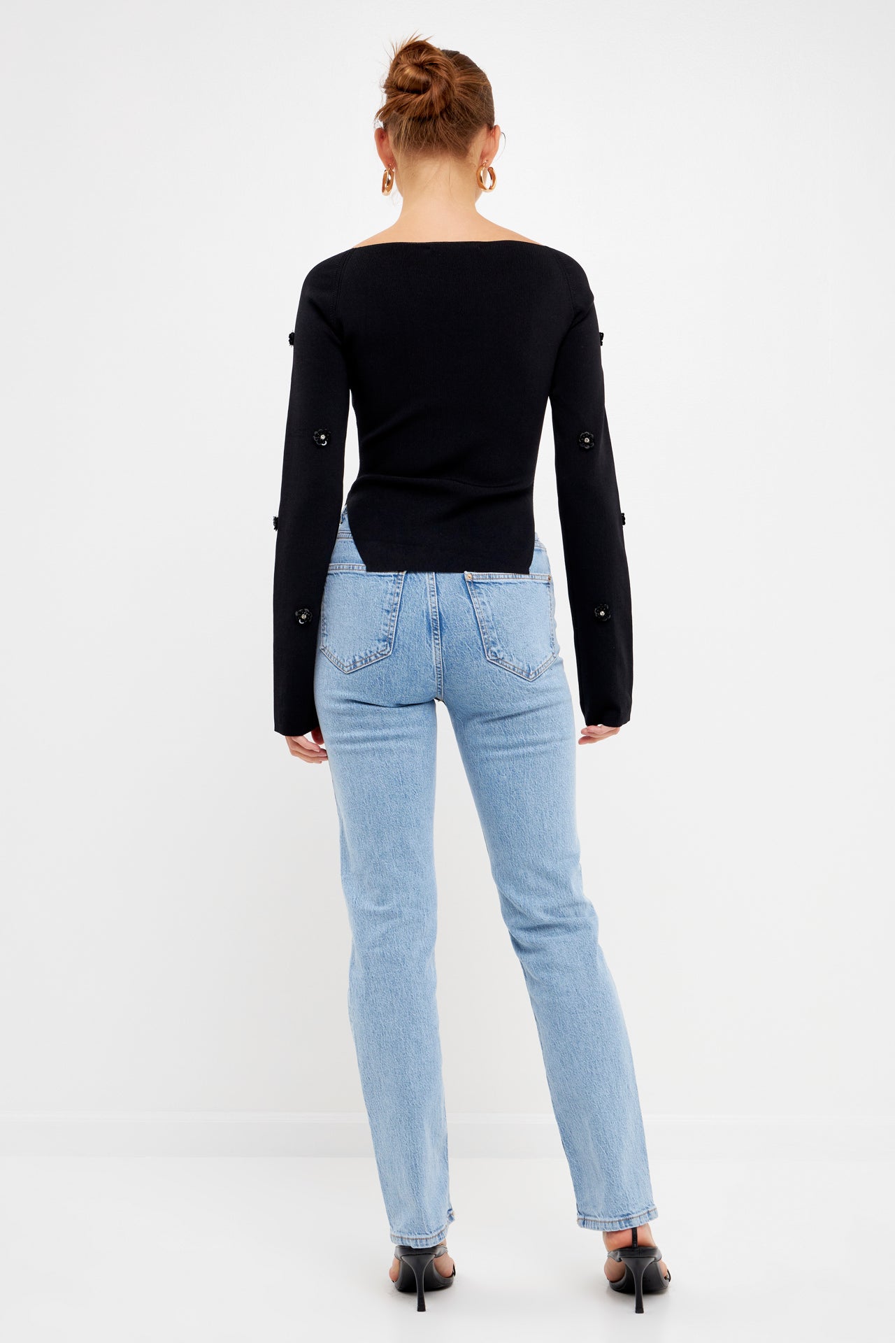 ENDLESS ROSE - Sequin Flower Sweater - SWEATERS & KNITS available at Objectrare