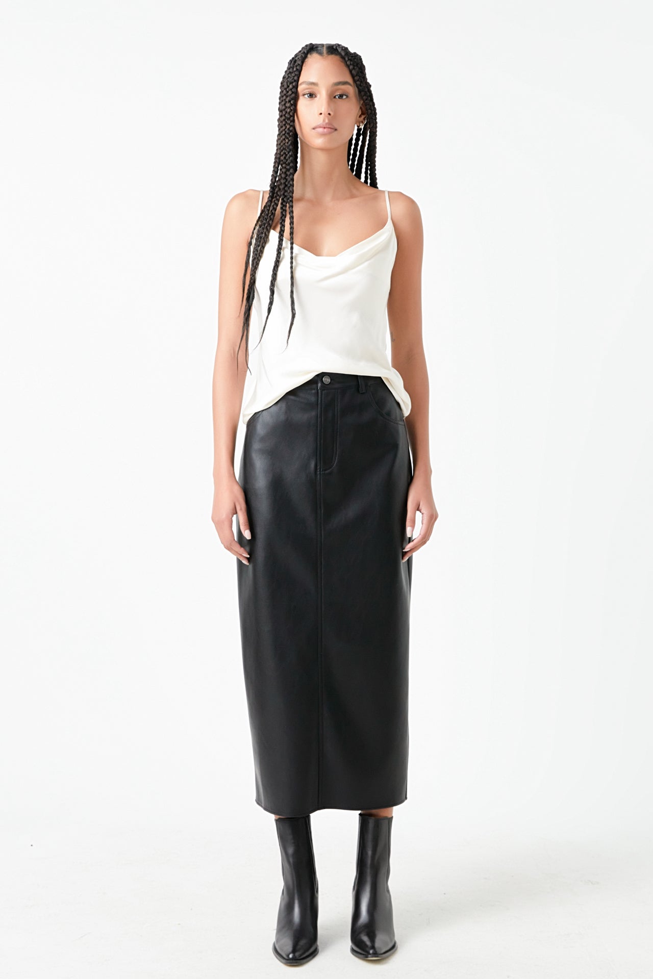 GREY LAB - Satin Cowl Neck Top - TOPS available at Objectrare