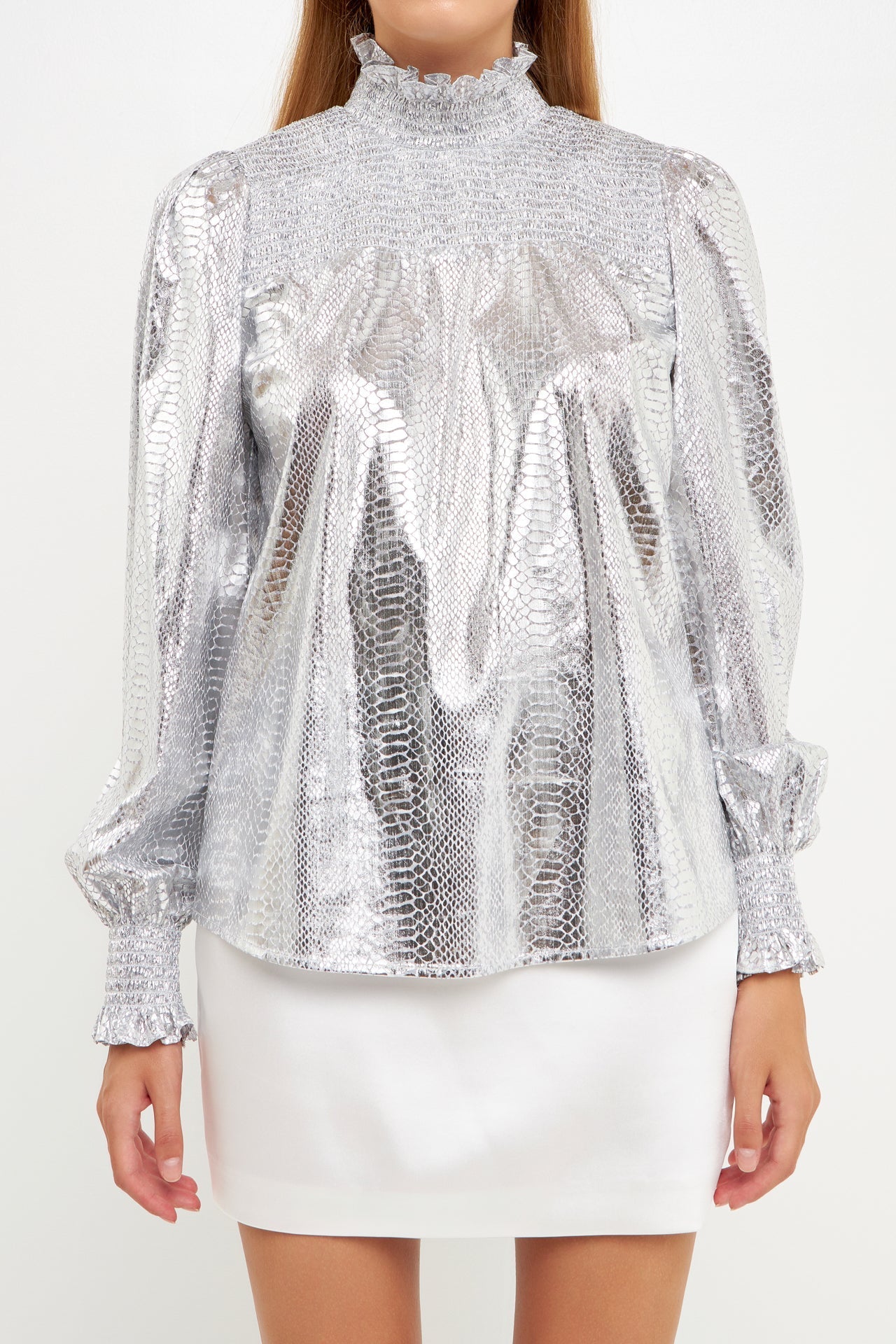 ENDLESS ROSE - Animal Print Smocked Blouse - TOPS available at Objectrare