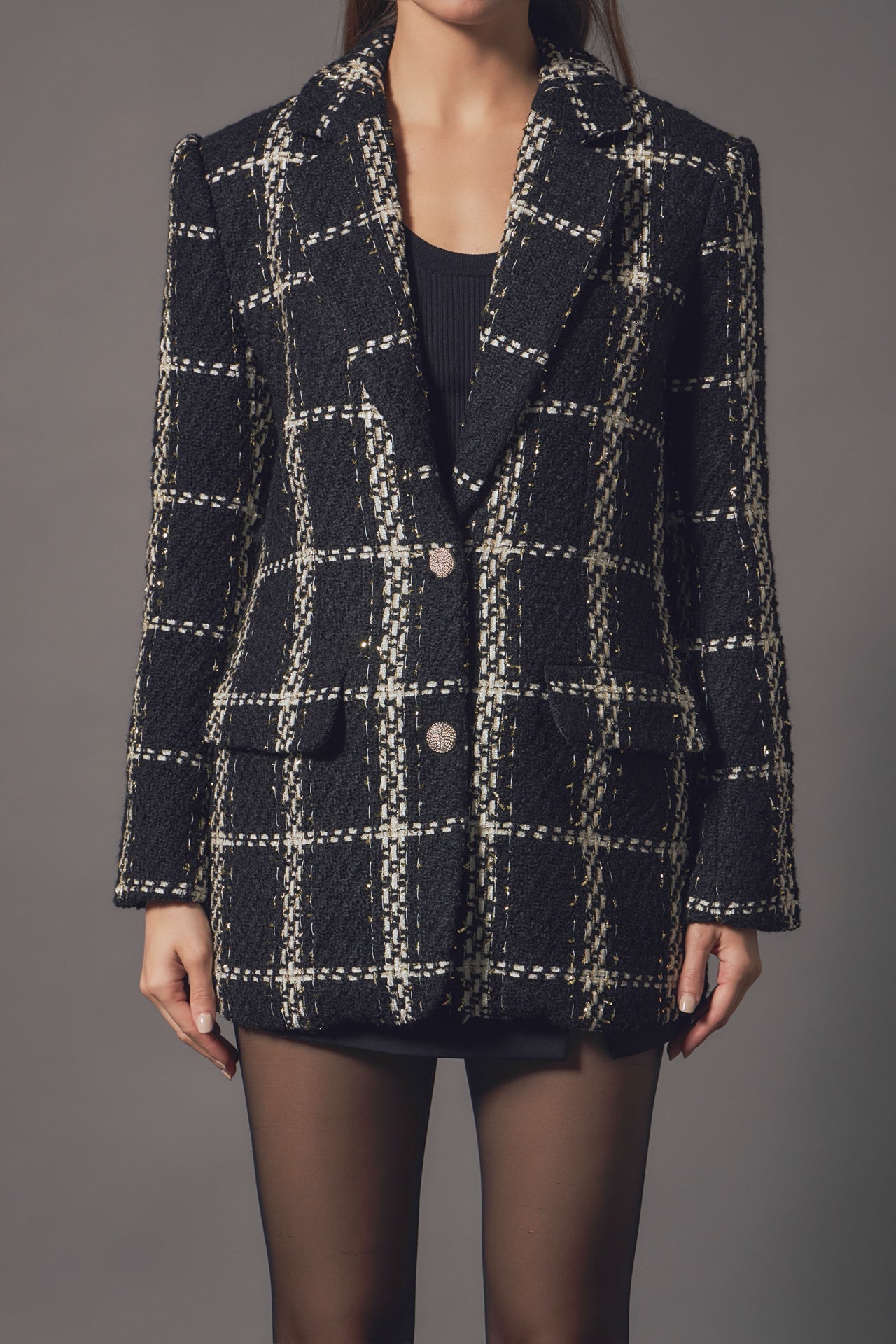 ENDLESS ROSE - Premium Oversized Boucle Blazer - BLAZERS available at Objectrare