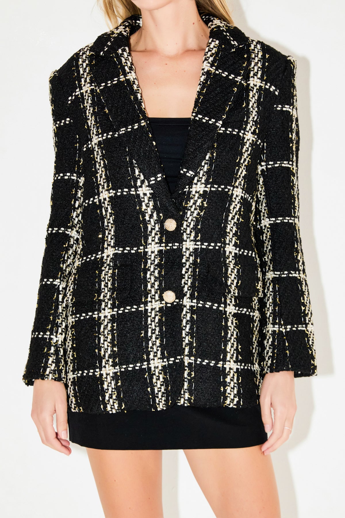 ENDLESS ROSE - Premium Oversized Boucle Blazer - BLAZERS available at Objectrare