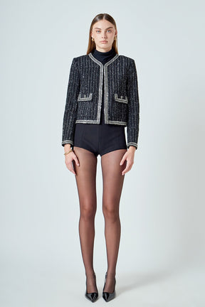 ENDLESS ROSE - Premium Cropped Jacket - JACKETS available at Objectrare