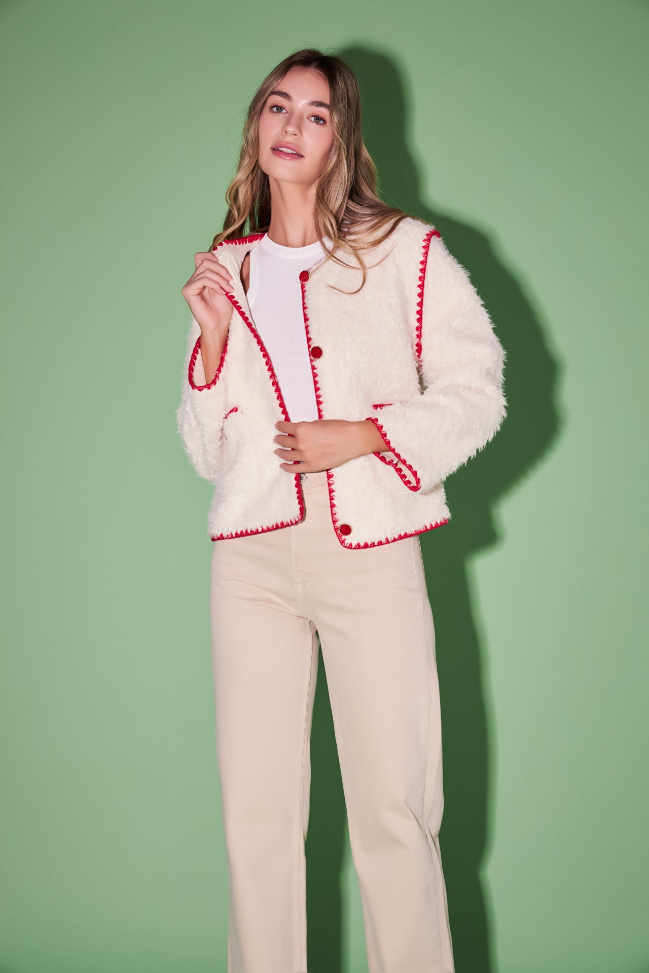 ENGLISH FACTORY - Premium Faux Shearling Jacket - JACKETS available at Objectrare
