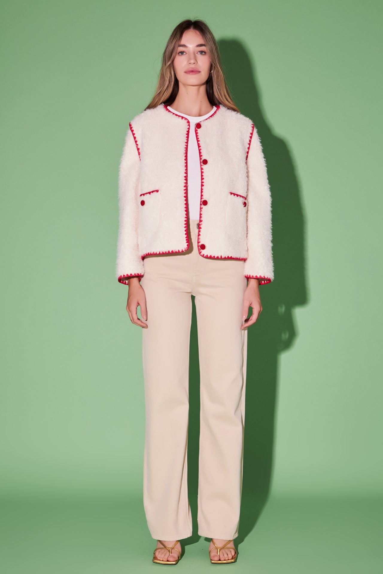 ENGLISH FACTORY - Premium Faux Shearling Jacket - JACKETS available at Objectrare