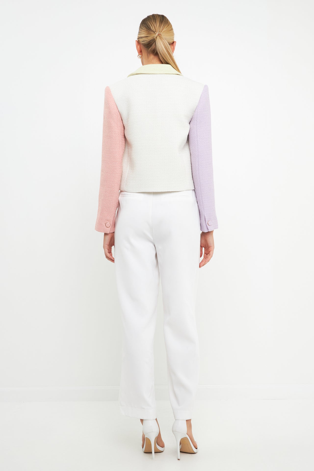 ENDLESS ROSE - Cropped Color Block Blazer - BLAZERS available at Objectrare