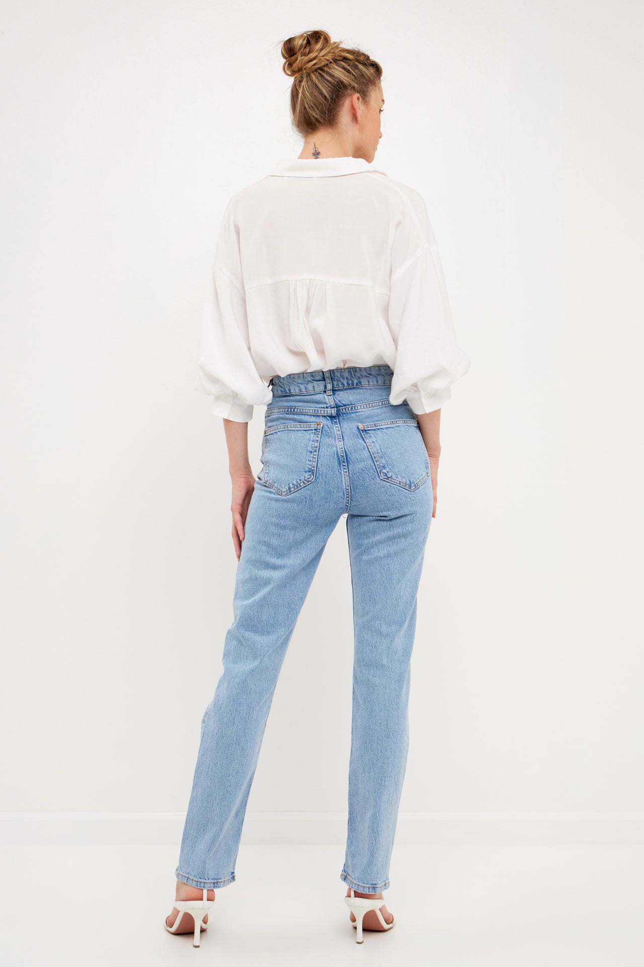 V-Neckline Drop Shoulder Blouse