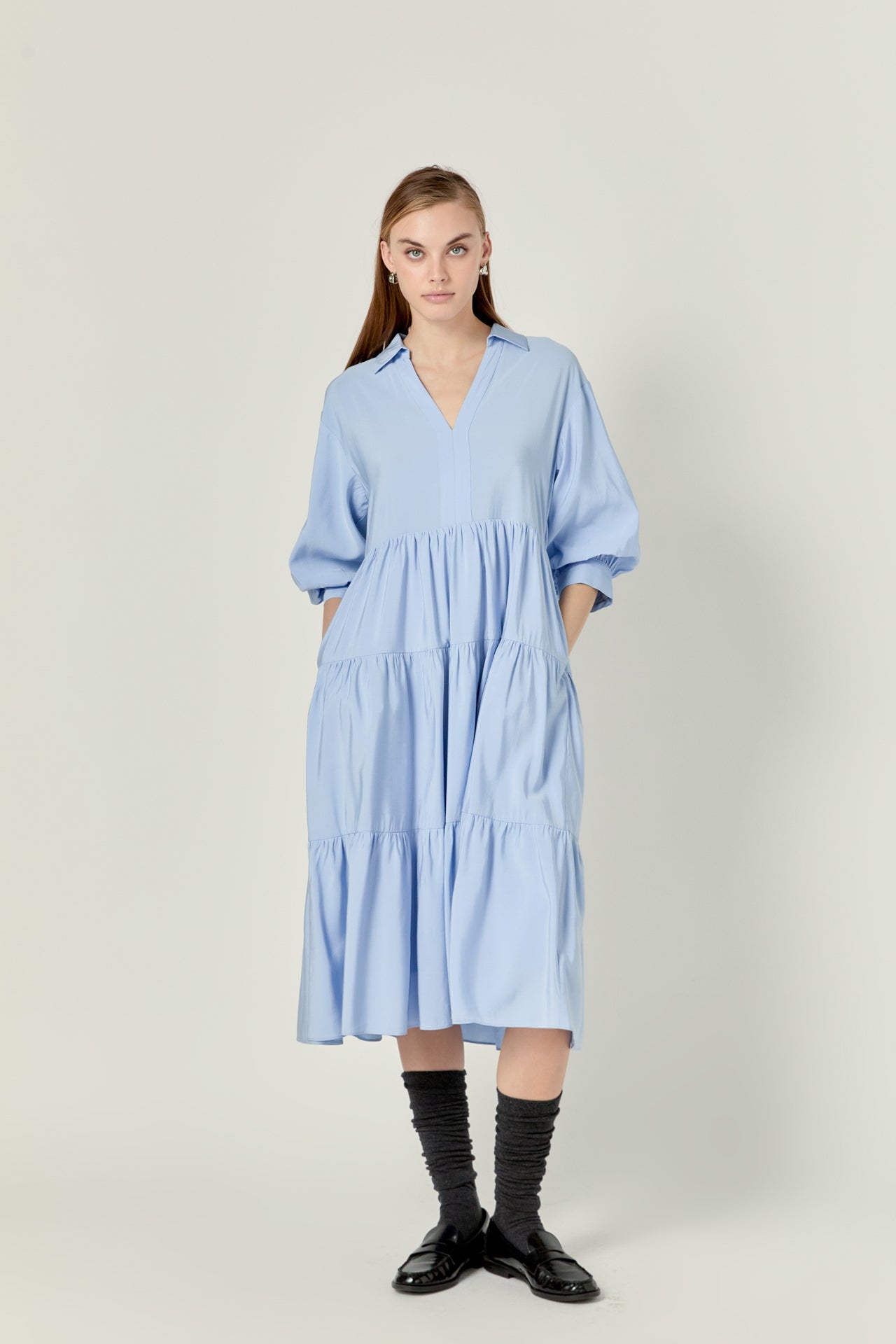 ENGLISH FACTORY - Tiered Midi Dress - DRESSES available at Objectrare