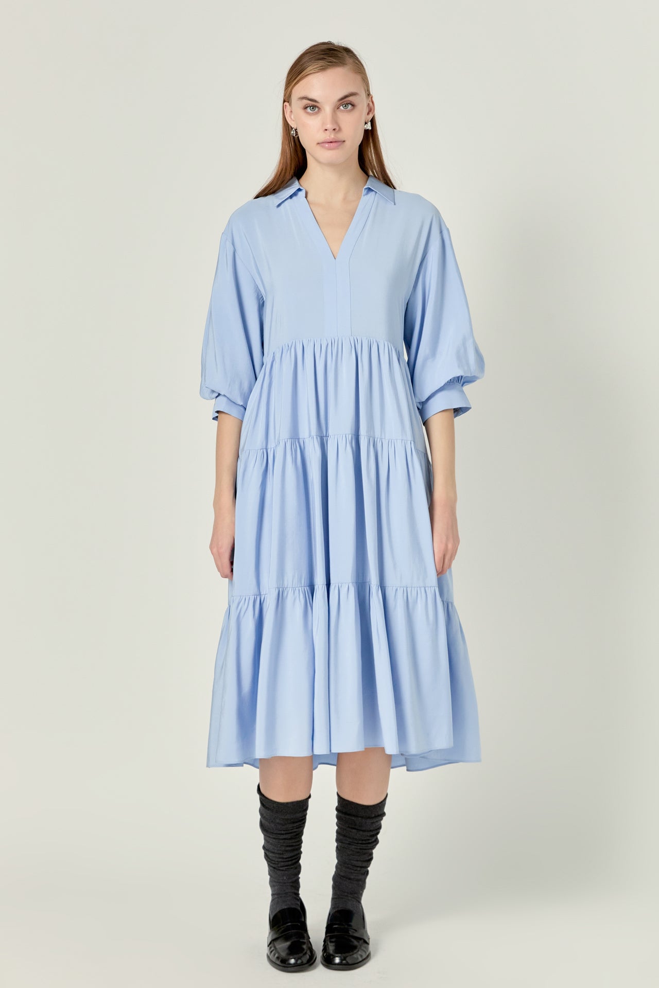 ENGLISH FACTORY - Tiered Midi Dress - DRESSES available at Objectrare
