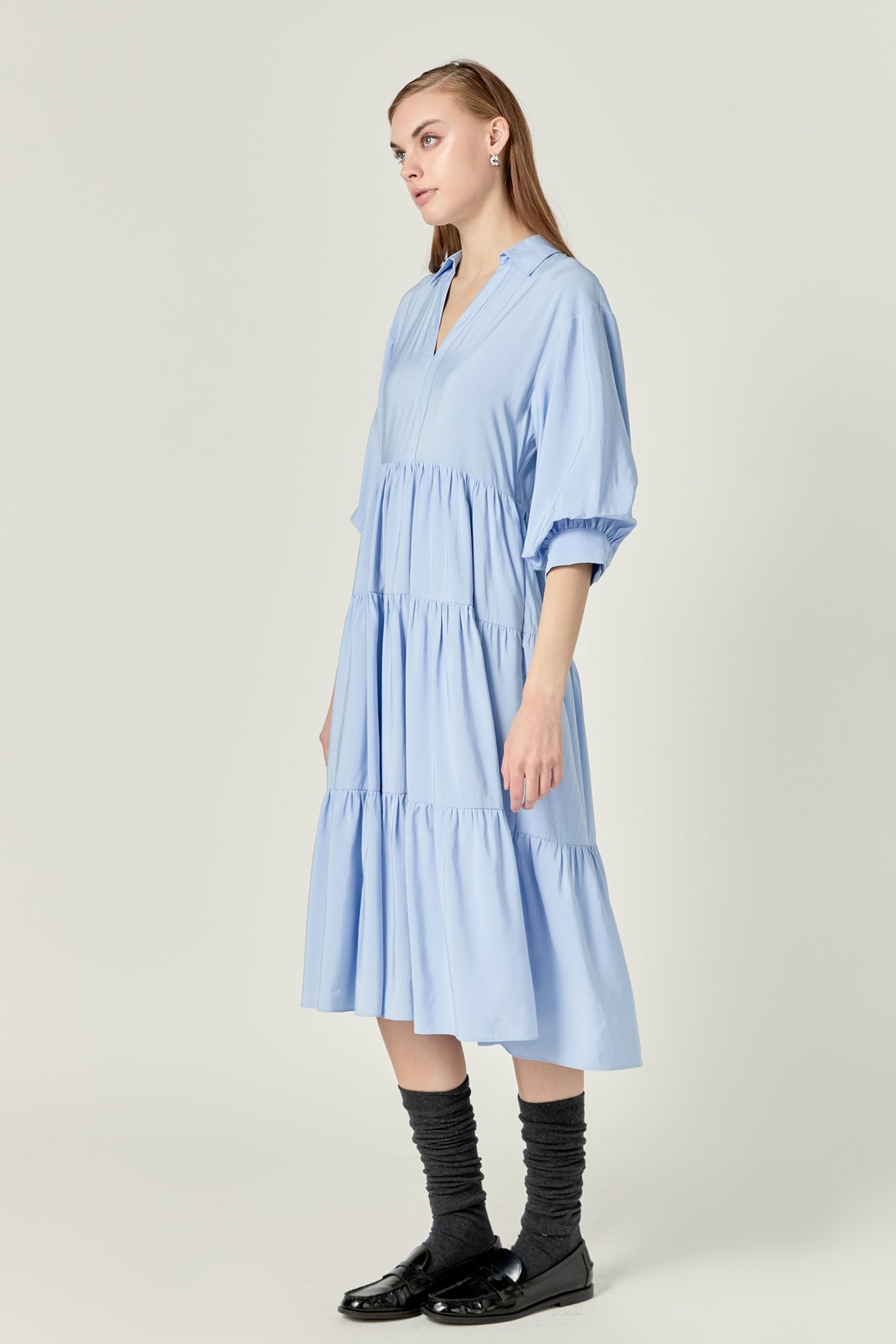 ENGLISH FACTORY - Tiered Midi Dress - DRESSES available at Objectrare