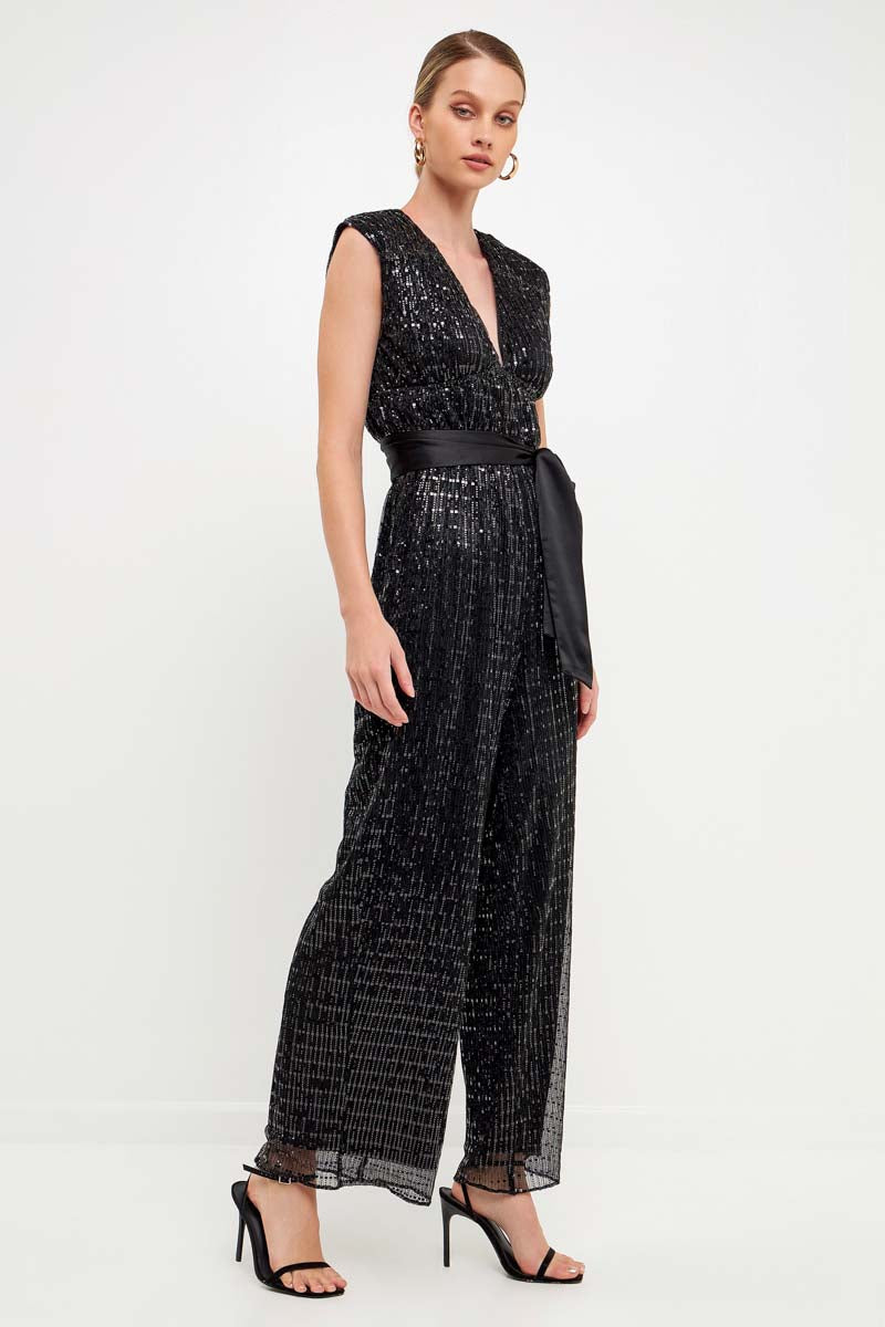 ENDLESS ROSE - Pleated Lurex Fabric Jumpsuit - JUMPSUITS available at Objectrare