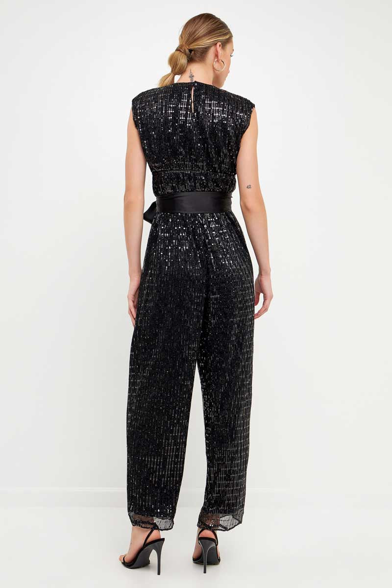 ENDLESS ROSE - Pleated Lurex Fabric Jumpsuit - JUMPSUITS available at Objectrare