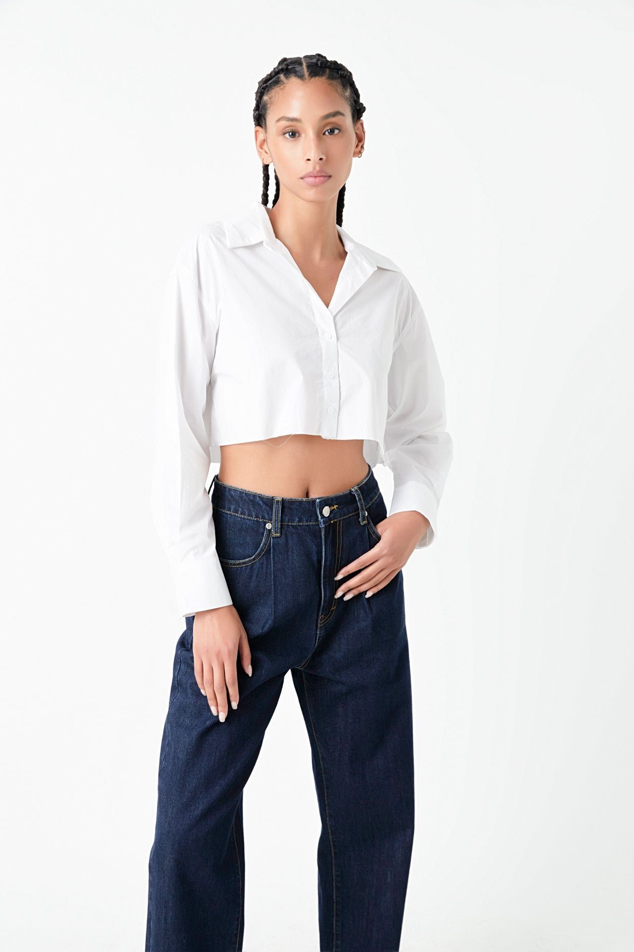 GREY LAB - Raw Edge Cropped Shirts - SHIRTS & BLOUSES available at Objectrare