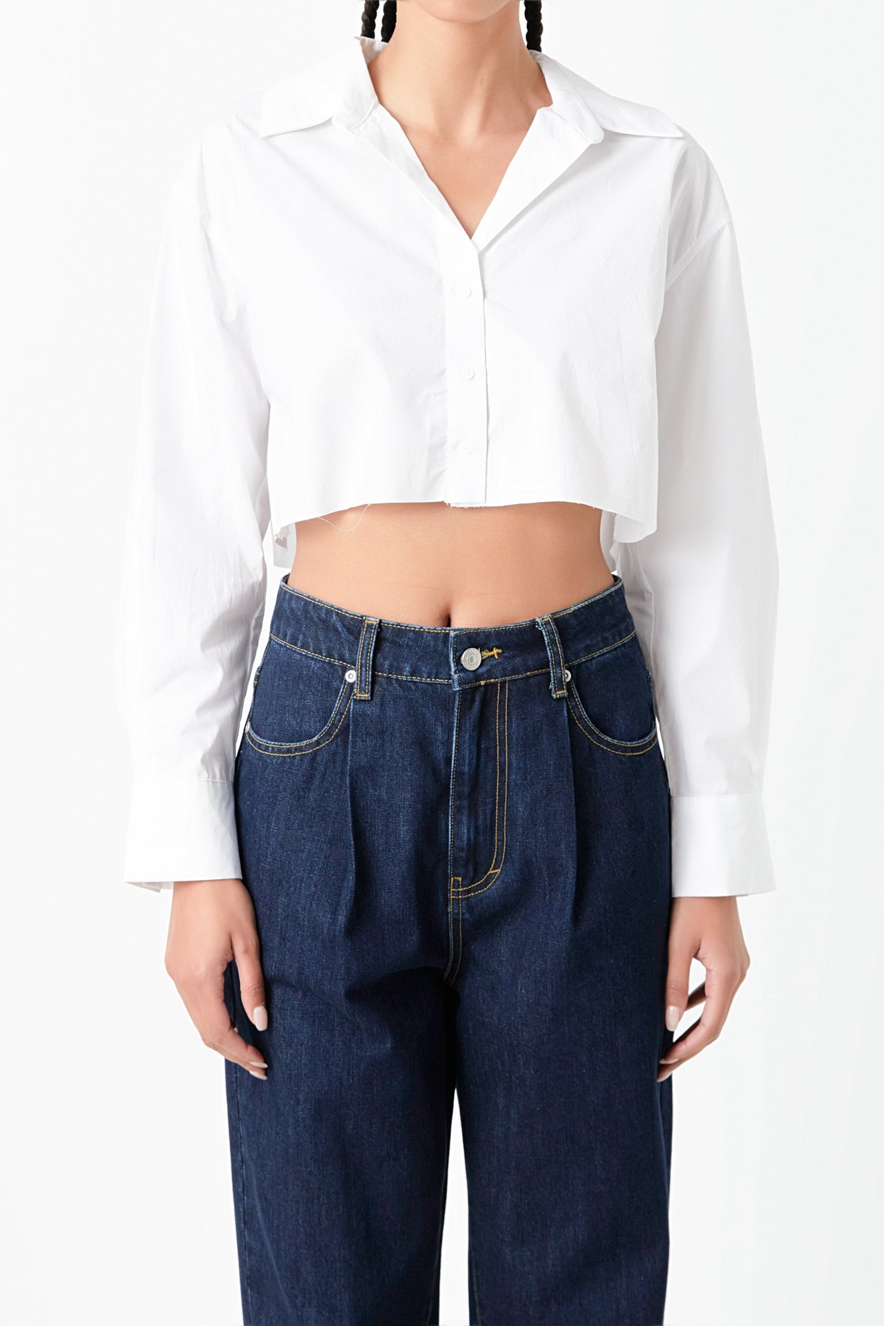 GREY LAB - Raw Edge Cropped Shirts - SHIRTS & BLOUSES available at Objectrare