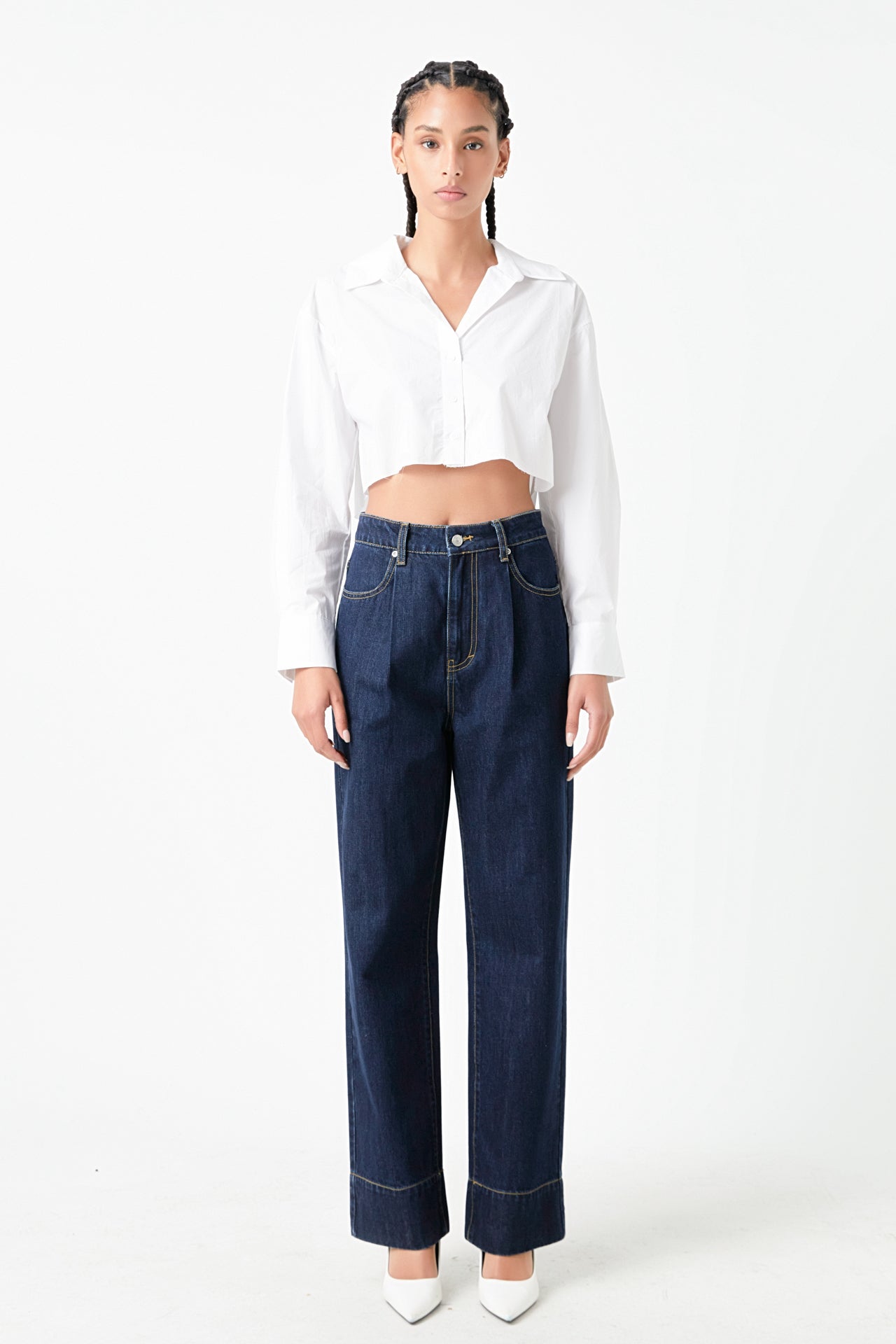 GREY LAB - Raw Edge Cropped Shirts - SHIRTS & BLOUSES available at Objectrare
