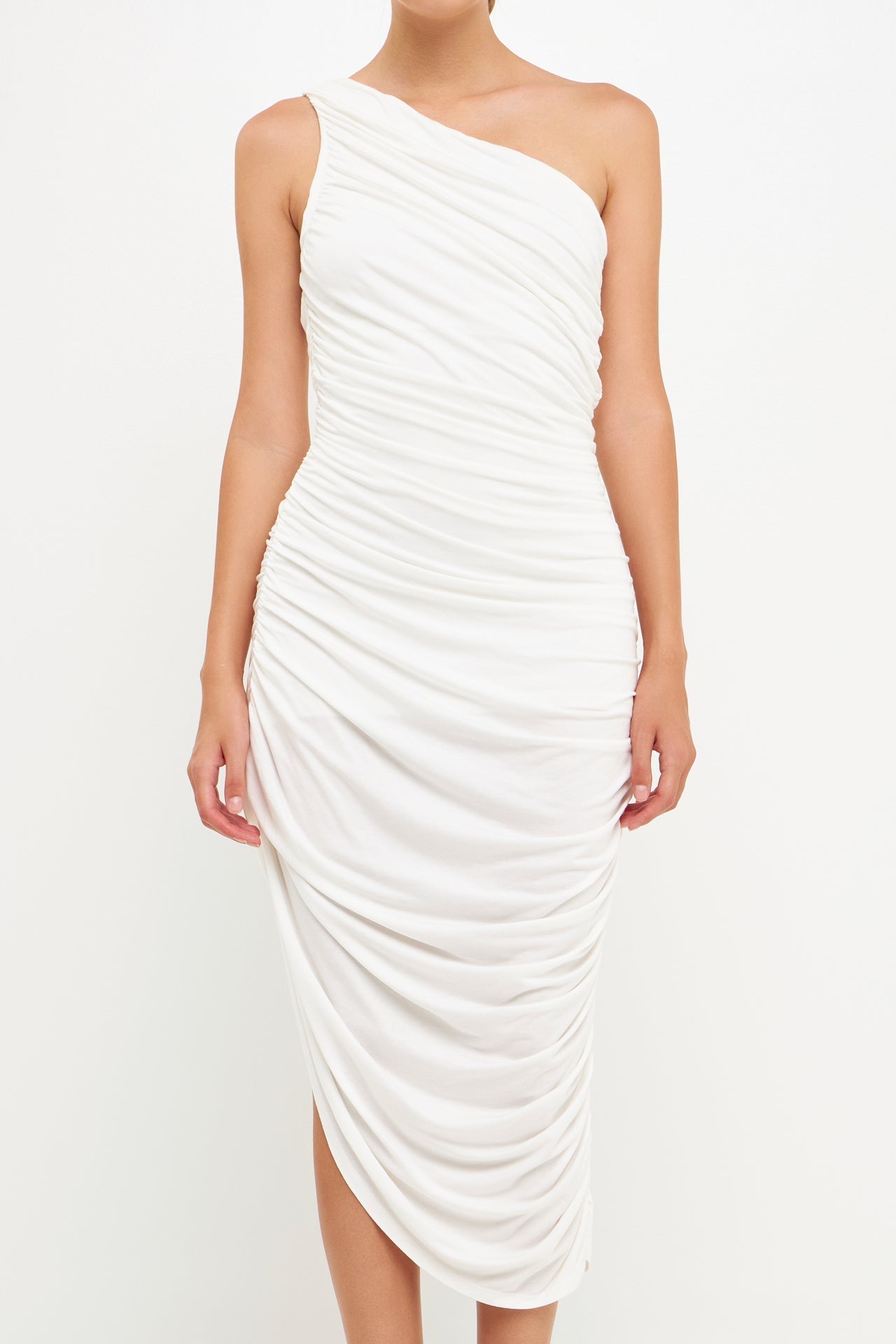 ENDLESS ROSE - Asymmetrical Jersey Dress - DRESSES available at Objectrare