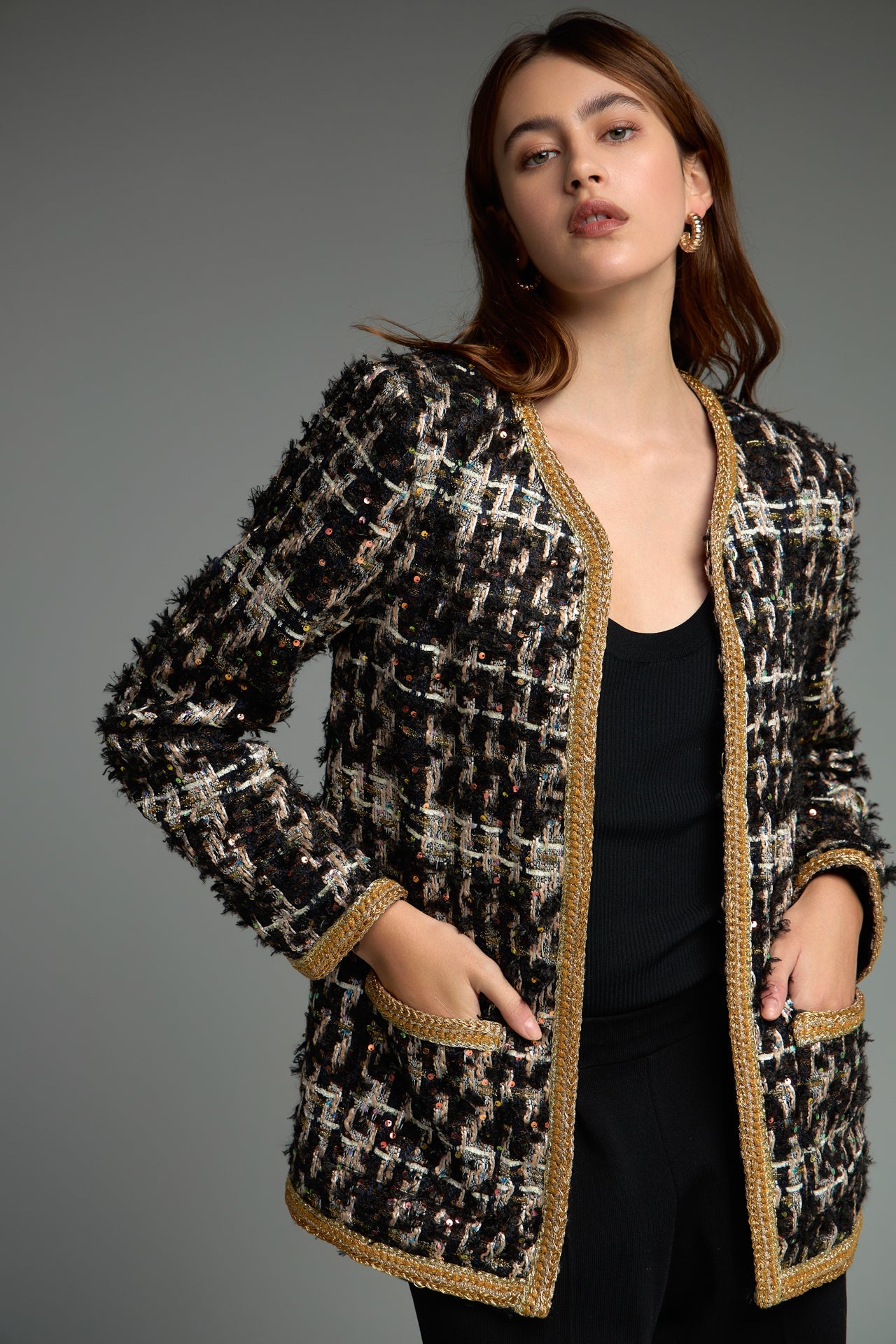 ENDLESS ROSE - Premium Tweed Jacket - JACKETS available at Objectrare