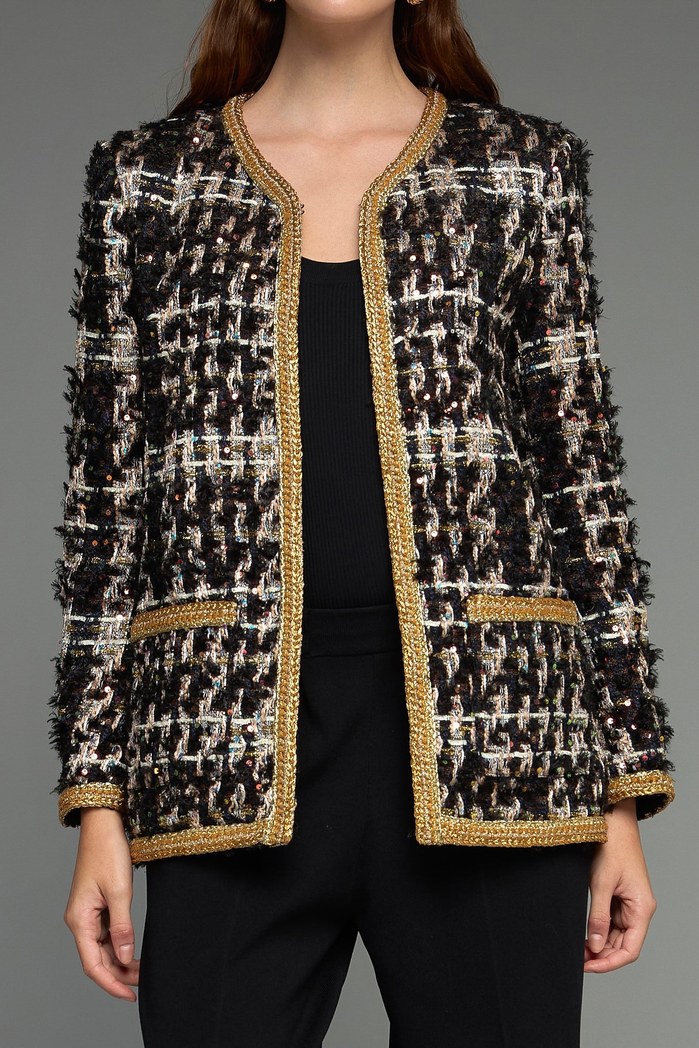 ENDLESS ROSE - Premium Tweed Jacket - JACKETS available at Objectrare