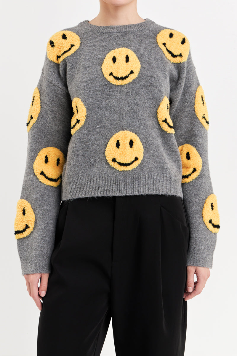 GREY LAB - Smiley Face Sweater - SWEATERS & KNITS available at Objectrare