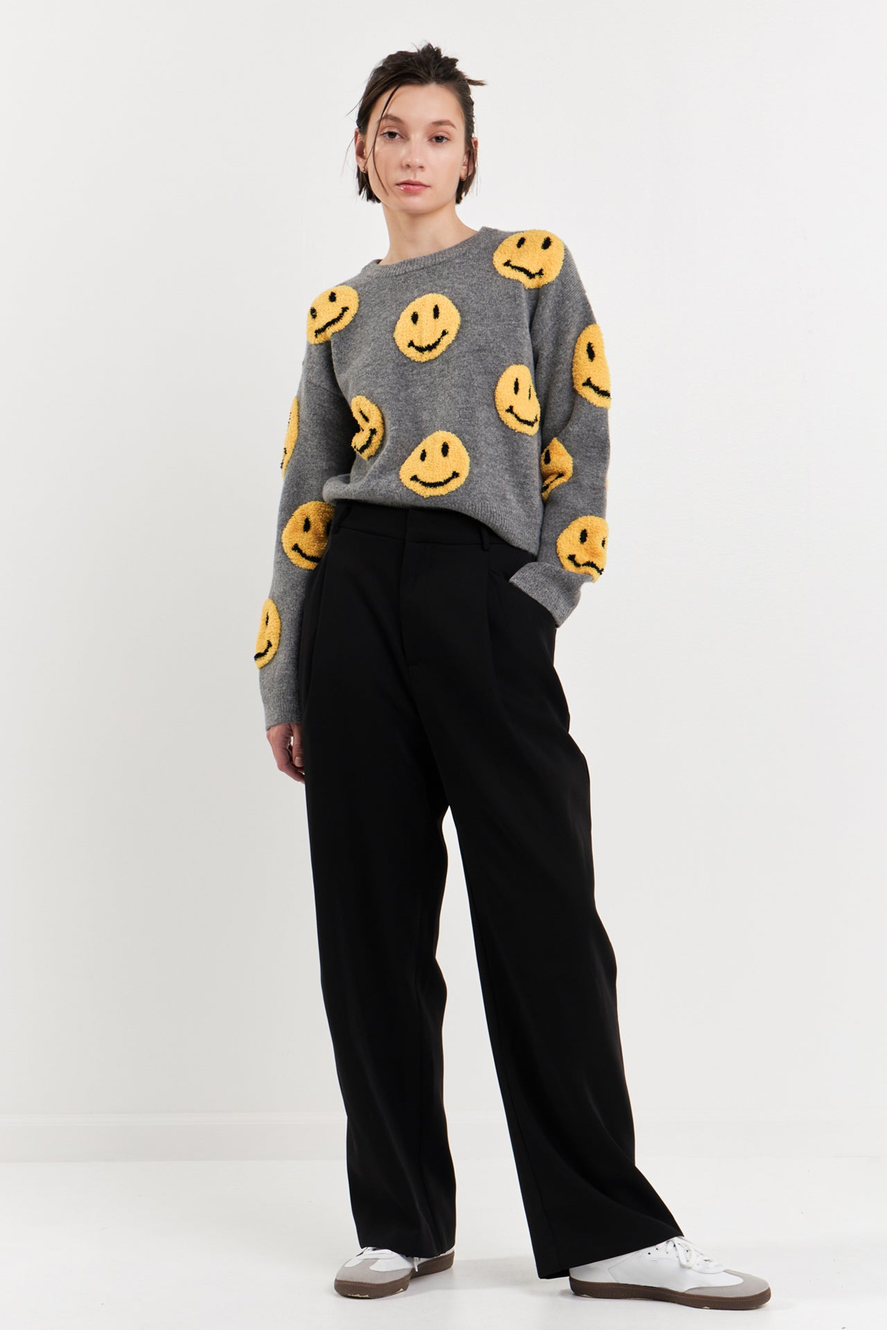GREY LAB - Smiley Face Sweater - SWEATERS & KNITS available at Objectrare