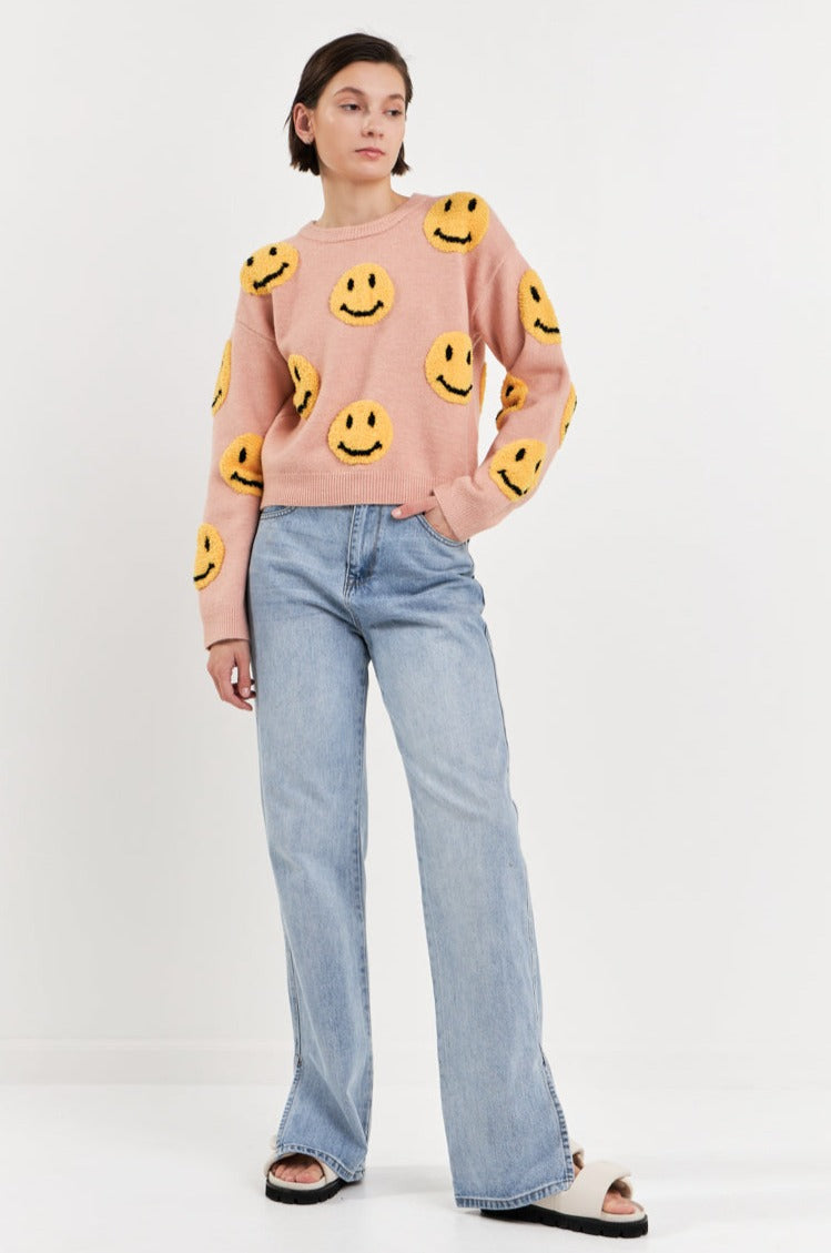 GREY LAB - Smiley Face Sweater - SWEATERS & KNITS available at Objectrare