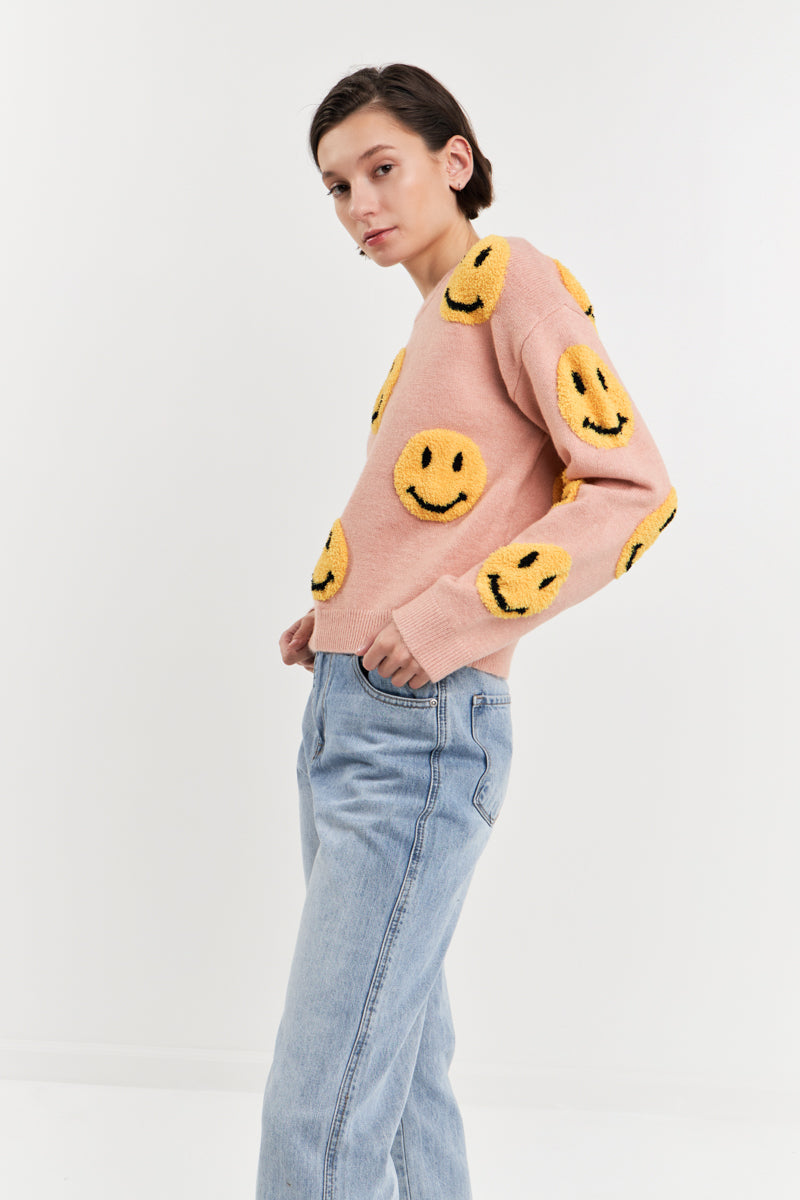 GREY LAB - Smiley Face Sweater - SWEATERS & KNITS available at Objectrare