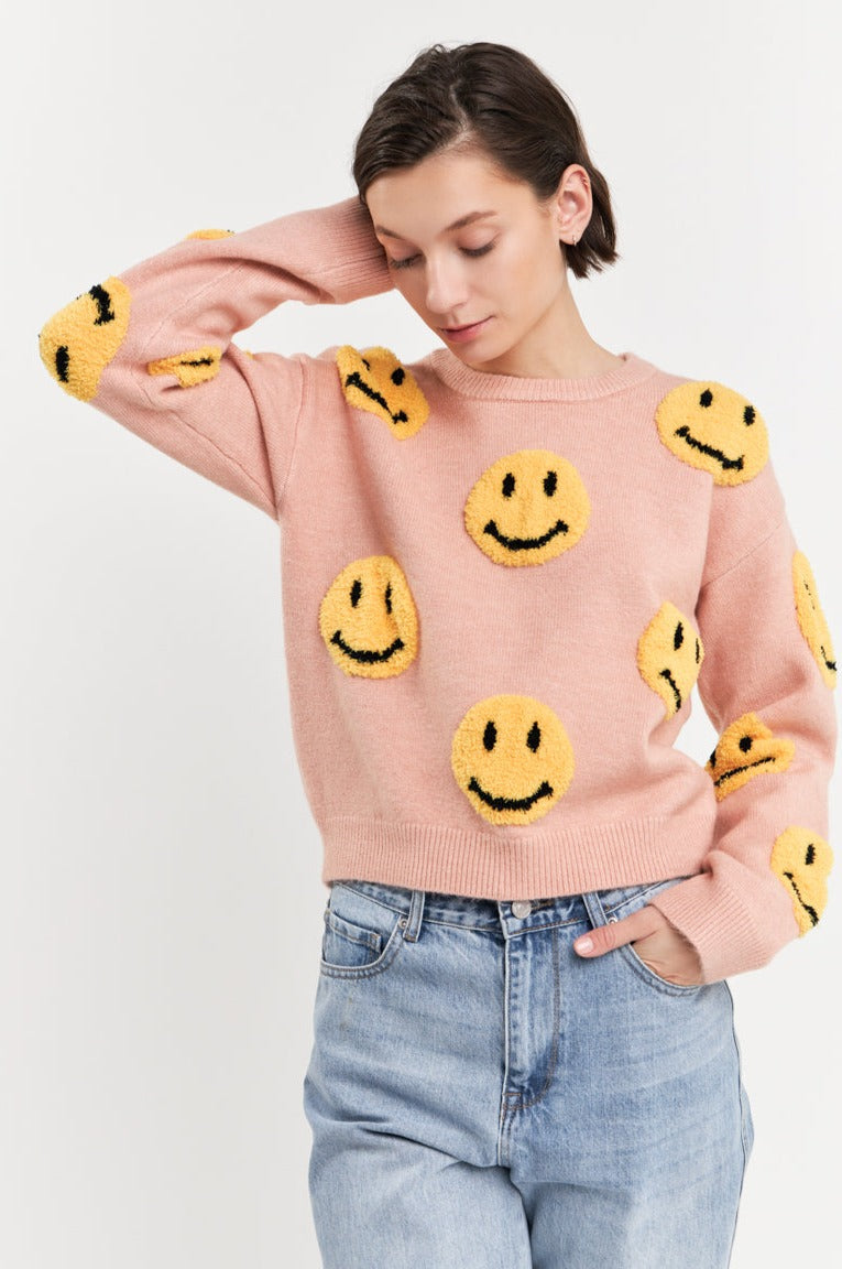 GREY LAB - Smiley Face Sweater - SWEATERS & KNITS available at Objectrare