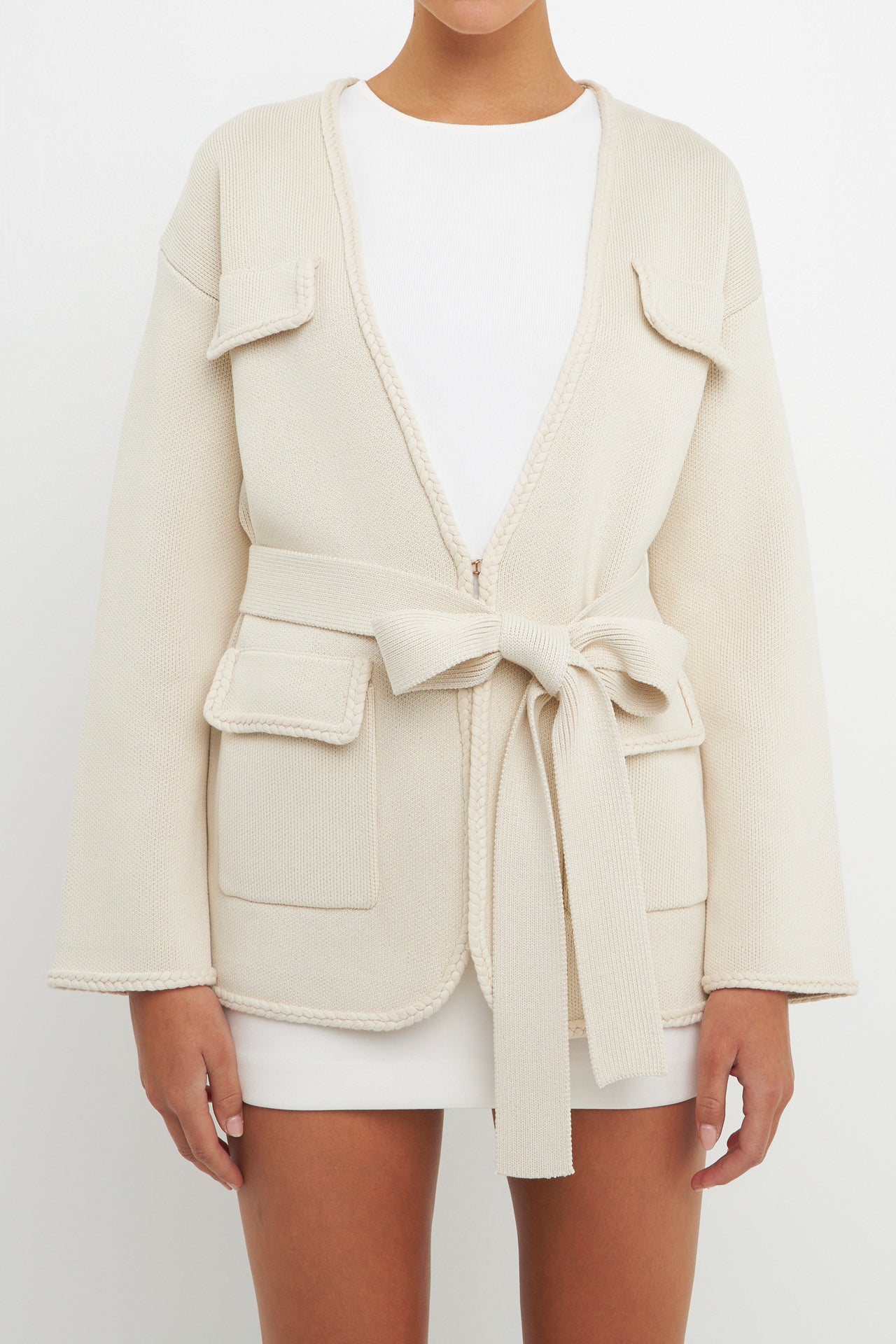 ENDLESS ROSE - Belted Cardigan - SWEATERS & KNITS available at Objectrare